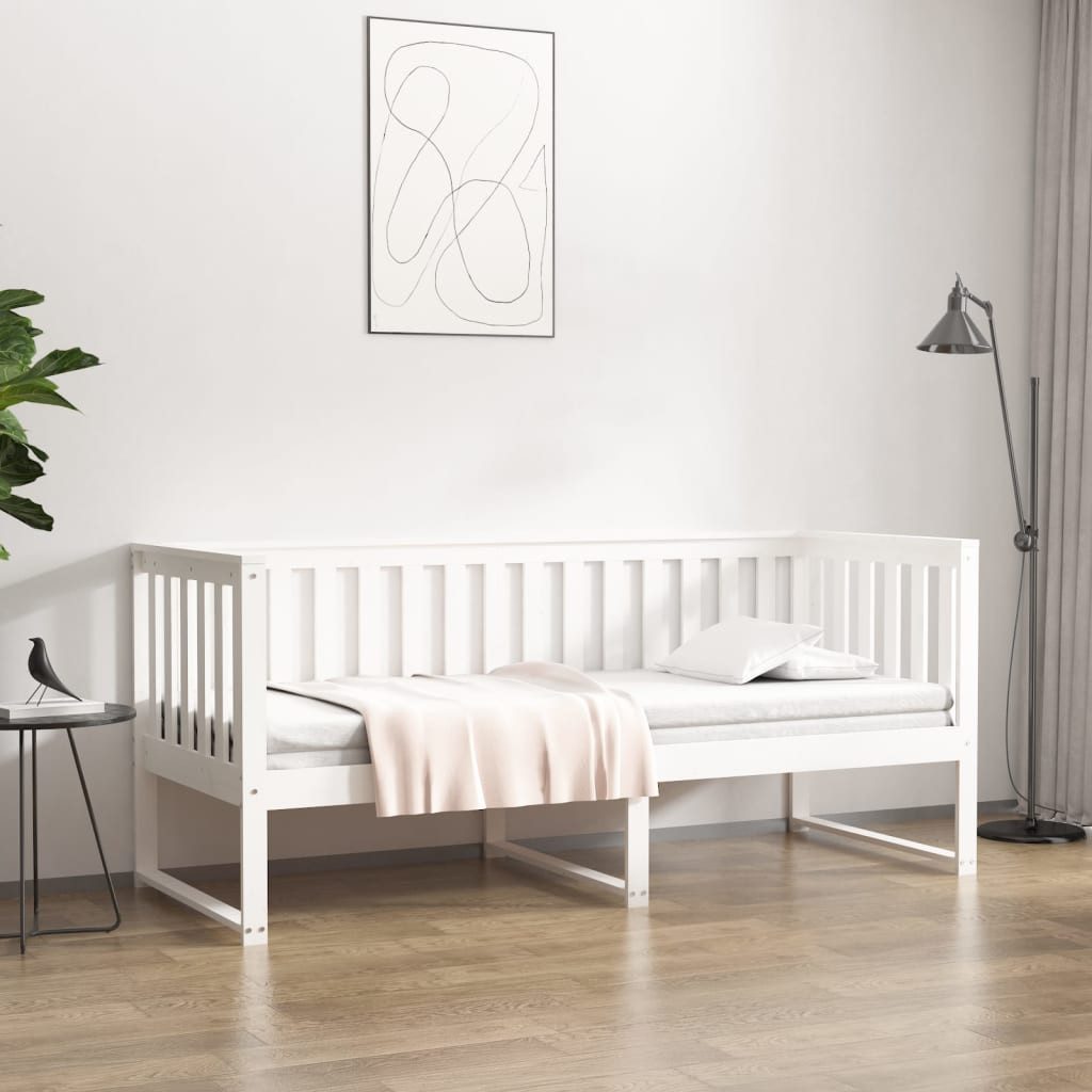 vidaXL Daybed, Tagesbett ohne Matratze Weiß 80x200 cm Massivholz Kiefer