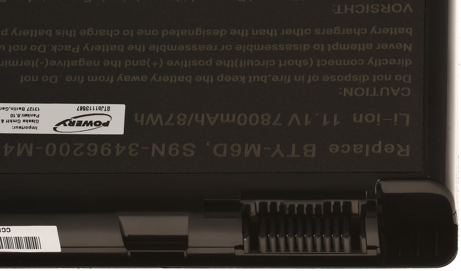 Powery Akku für MSI mAh Laptop-Akku V) 7800 (11.1 BTY-M6D Typ