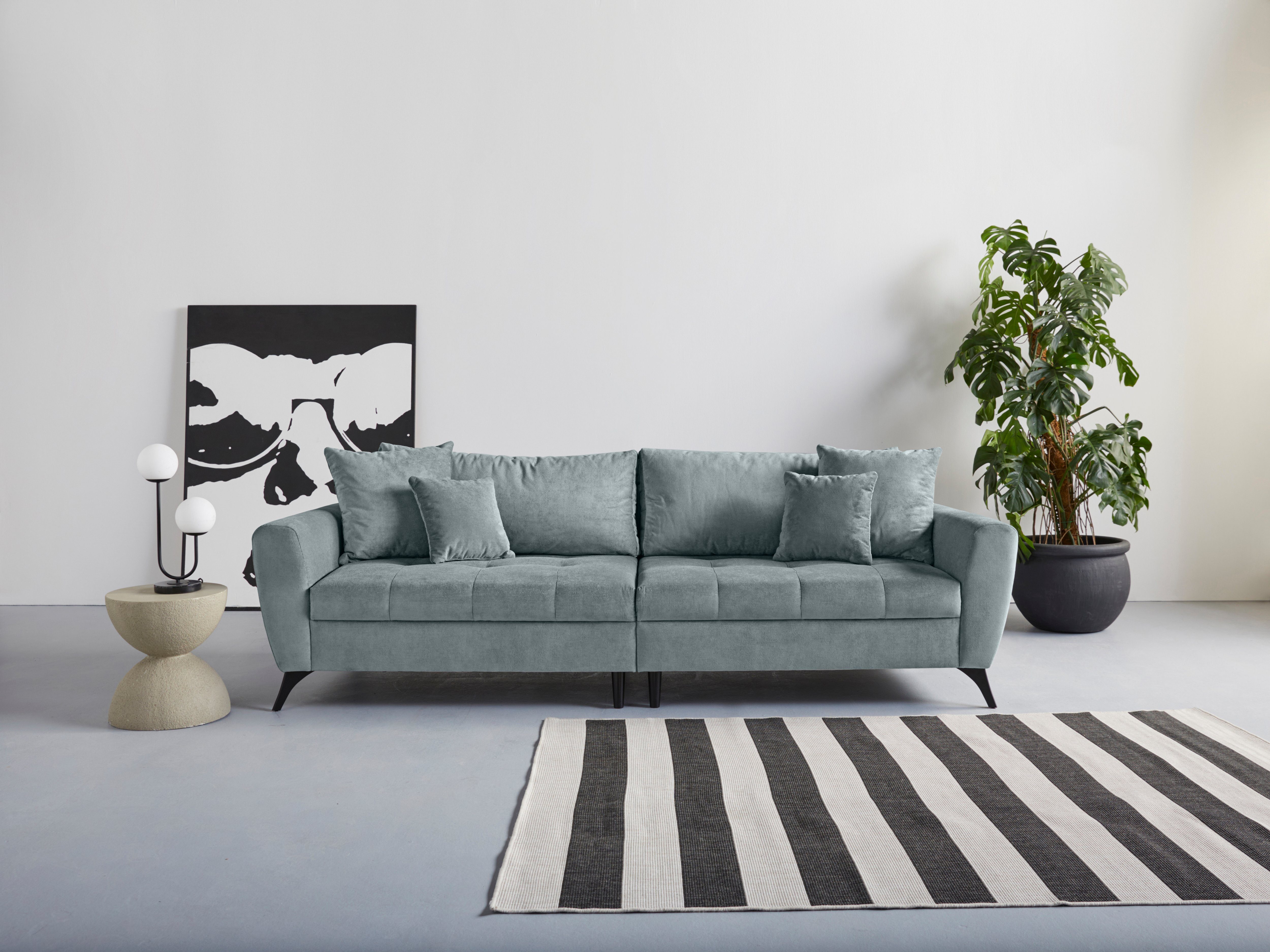 Sitzplatz, 140kg Lörby, bis pro INOSIGN Belastbarkeit auch Big-Sofa clean-Bezug Aqua mit