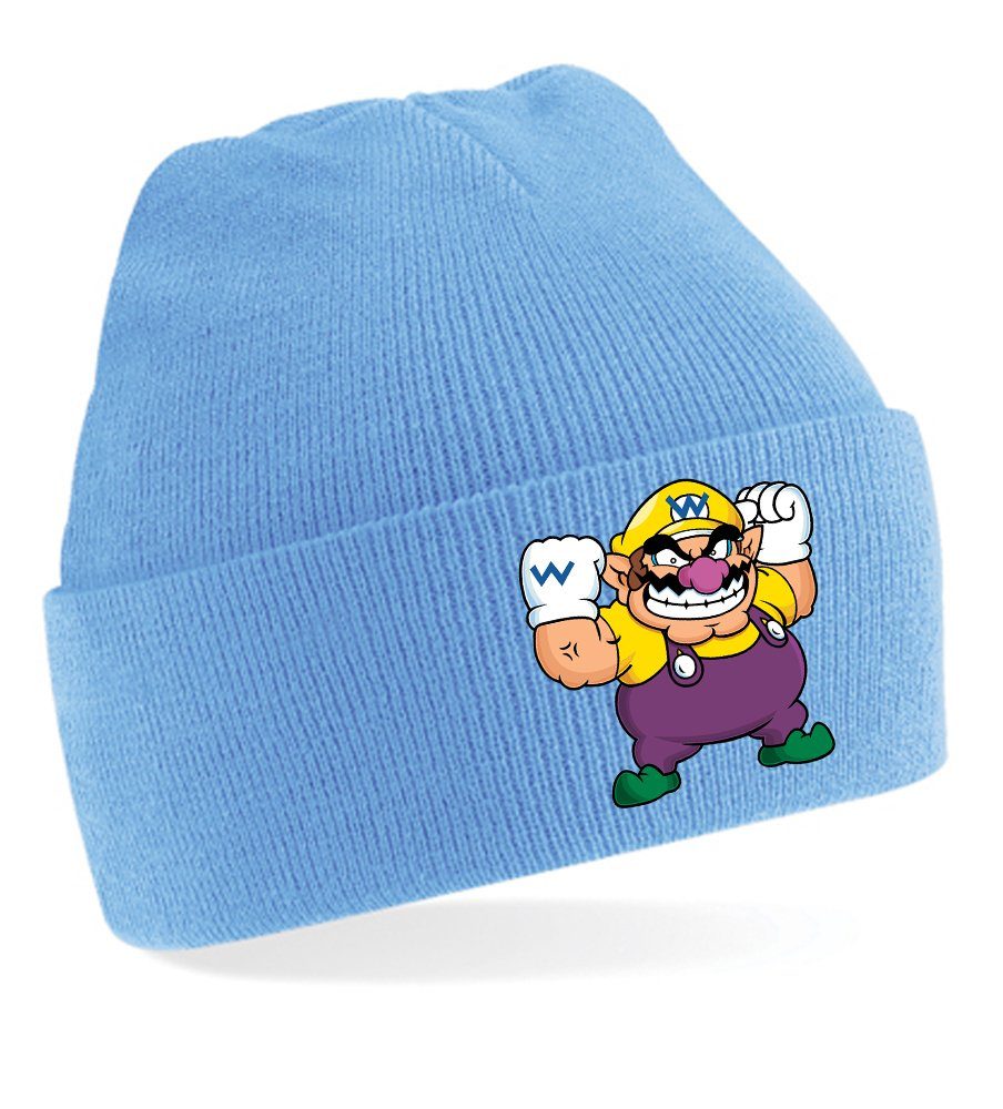 Wario Beanie Mario Mütze Blondie Unisex & Erwachsenen Hellblau Gaming Brownie Gegner