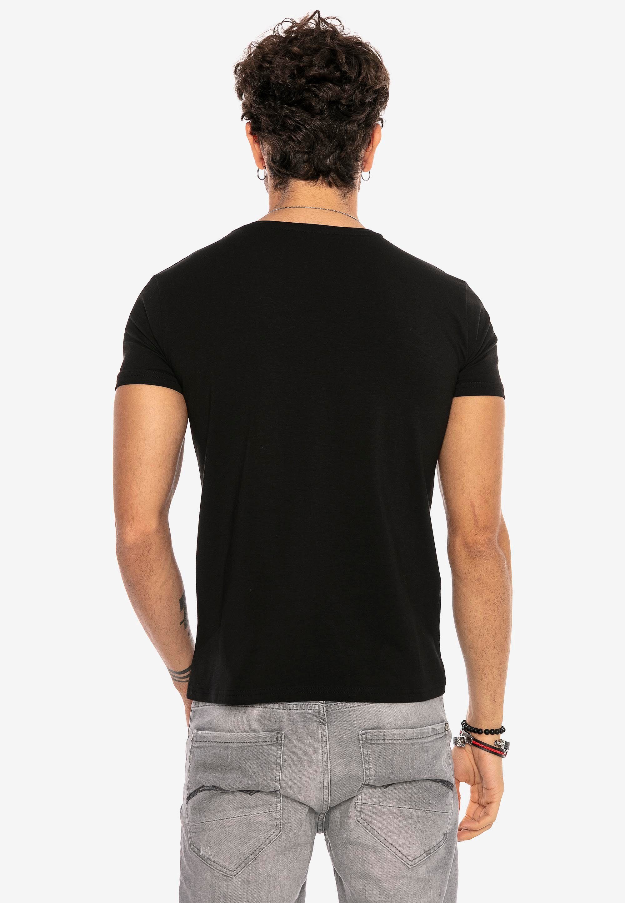 Design RedBridge T-Shirt schwarz Dayton in klassischem