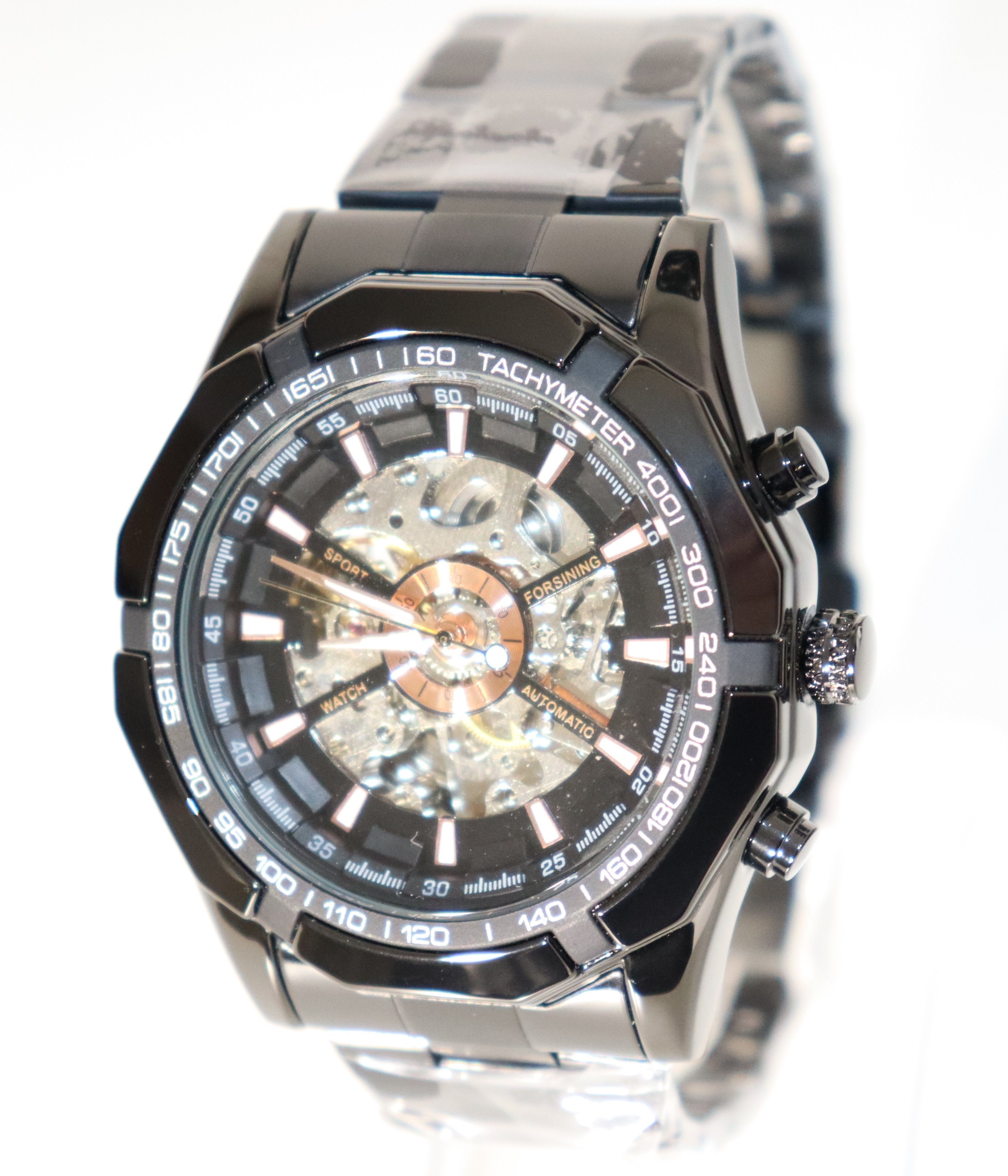 Rötting Design Automatikuhr Herrenuhr Automatikuhr Marke Forsining schwarzes Ziffernblatt, (1-tlg), Skelett