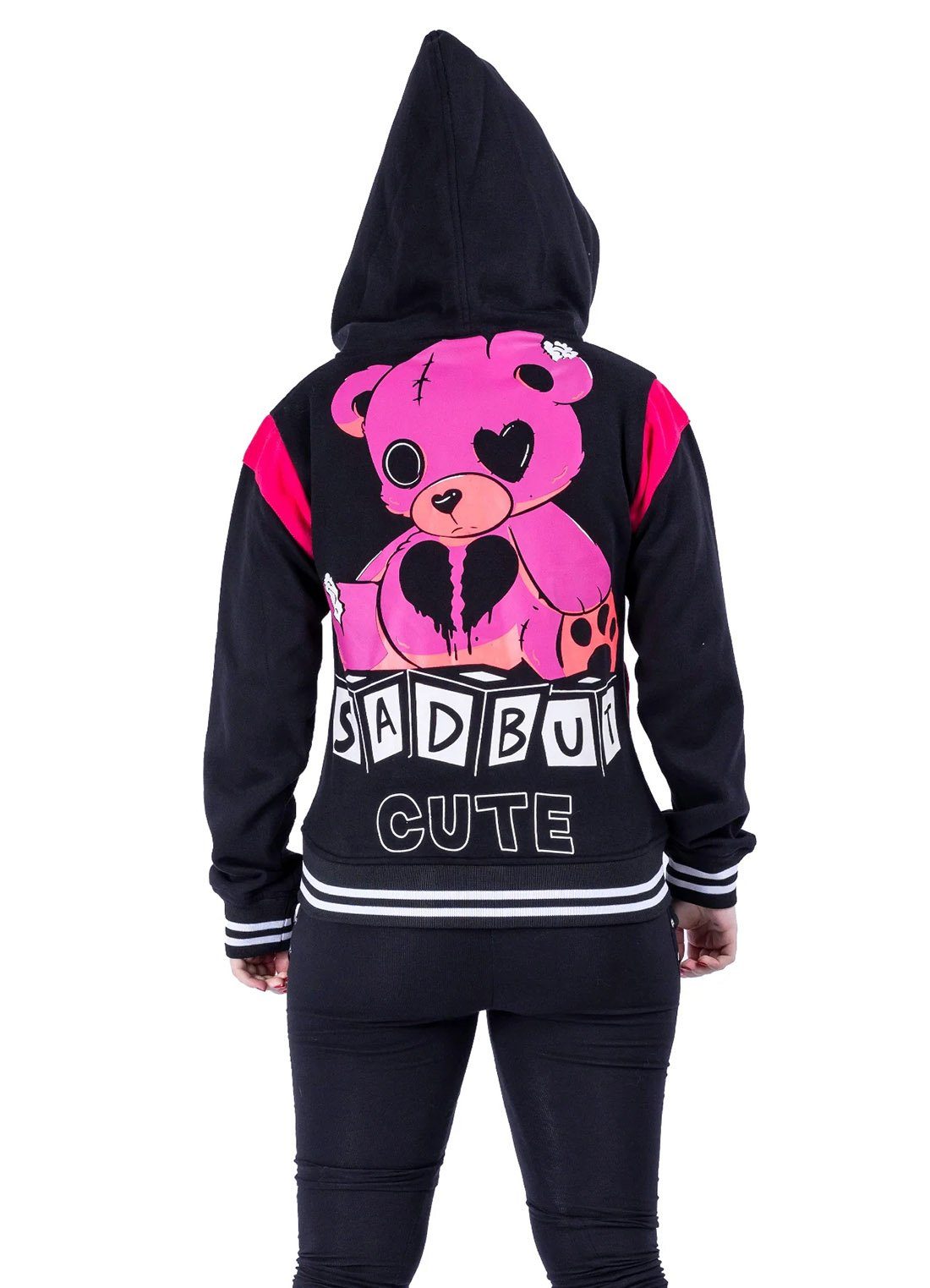 Cupcake Cult Kapuzensweatshirt Kapuzenjacke Sad But Cute Varsity Teddy Punk College Jacke
