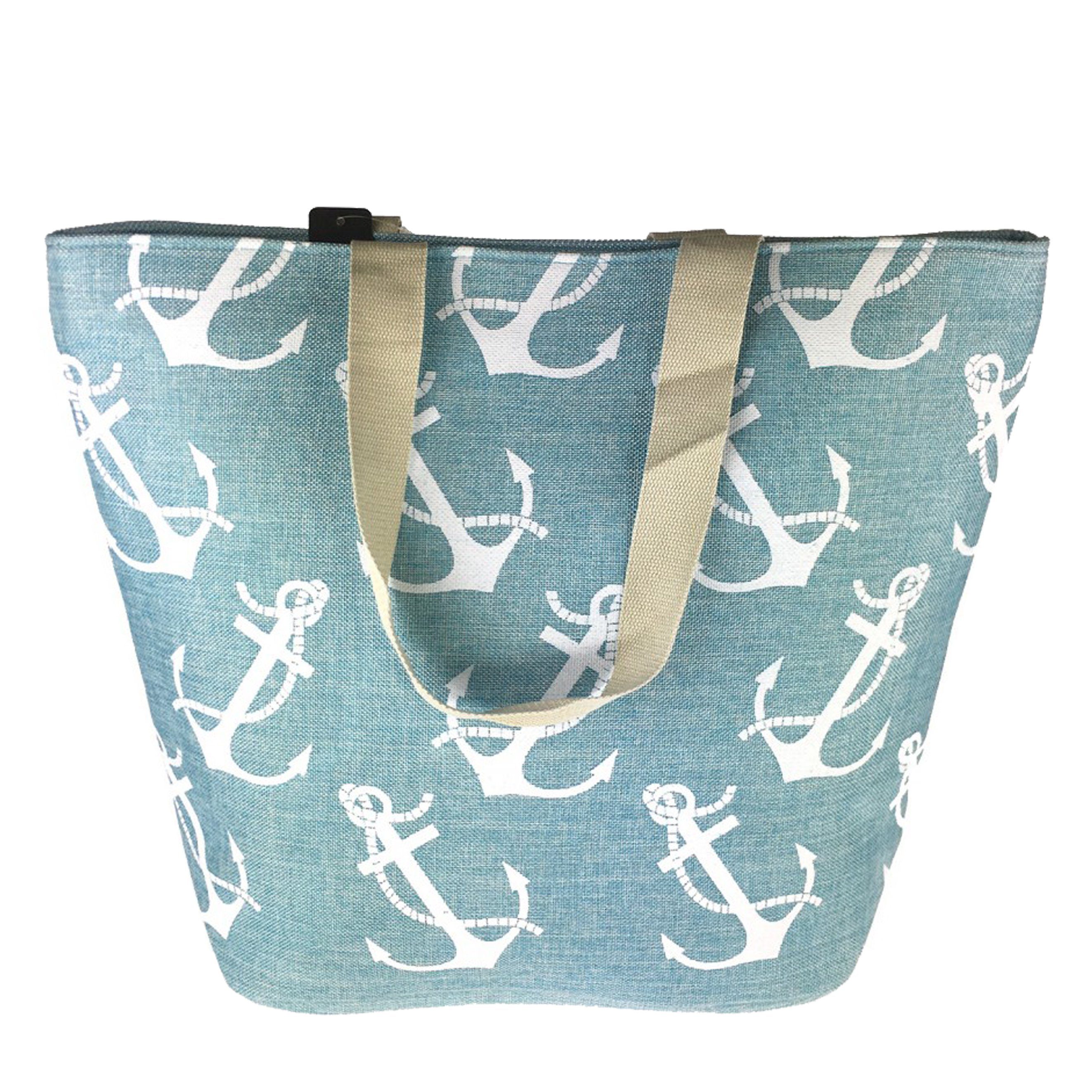 XL-Strandtasche Strandtasche mit Reißverschluss Beachbag Shopper Schultertasche