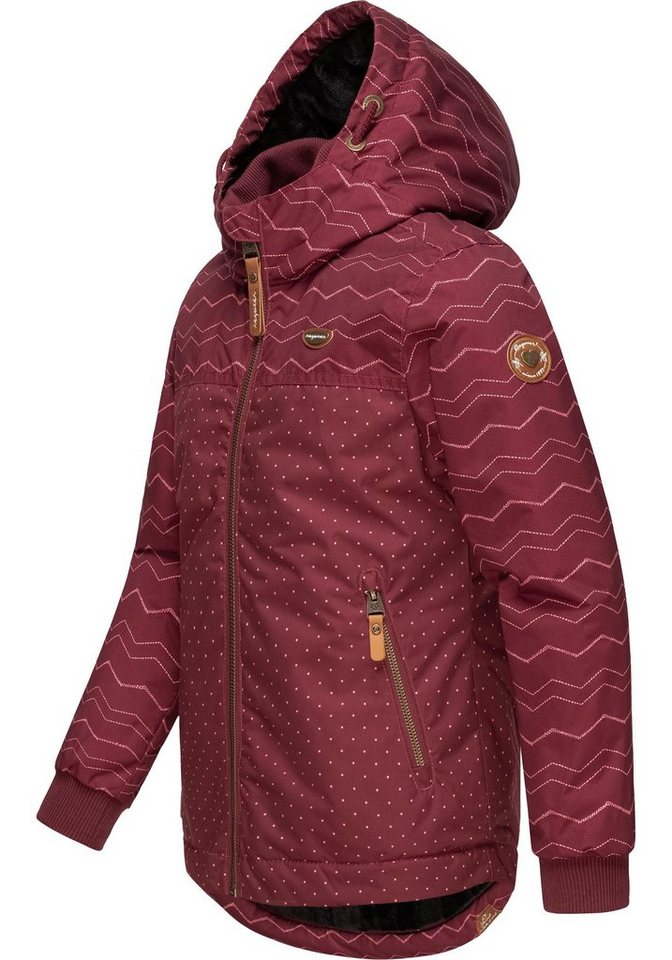 Ragwear Winterjacke Kristla Chevron Wasser- und winddichte Outdoorjacke mit  Kapuze, Griffiges wasserdichtes Obermaterial, 100% vegan hergestellt