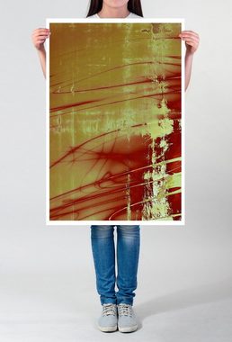 Sinus Art Poster 60x90cm Poster Abstraktes altes Vintage Motiv rot gelb braun rot