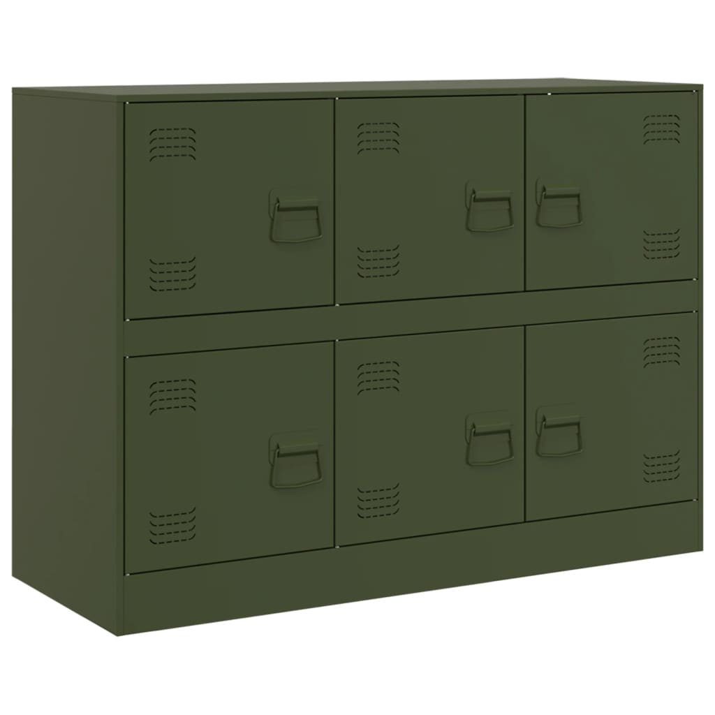 vidaXL Sideboard NA Sideboard Anrichte Schrank Lowboard Olivgrün 99x39x73 cm Stahl