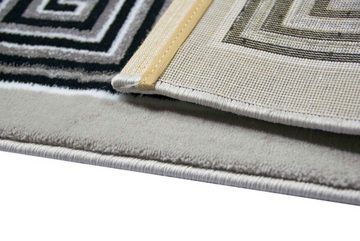 Teppich Designer Teppich Wohnzimmerteppich Mäander Muster grau schwarz, Carpetia, rechteckig, Höhe: 11 mm
