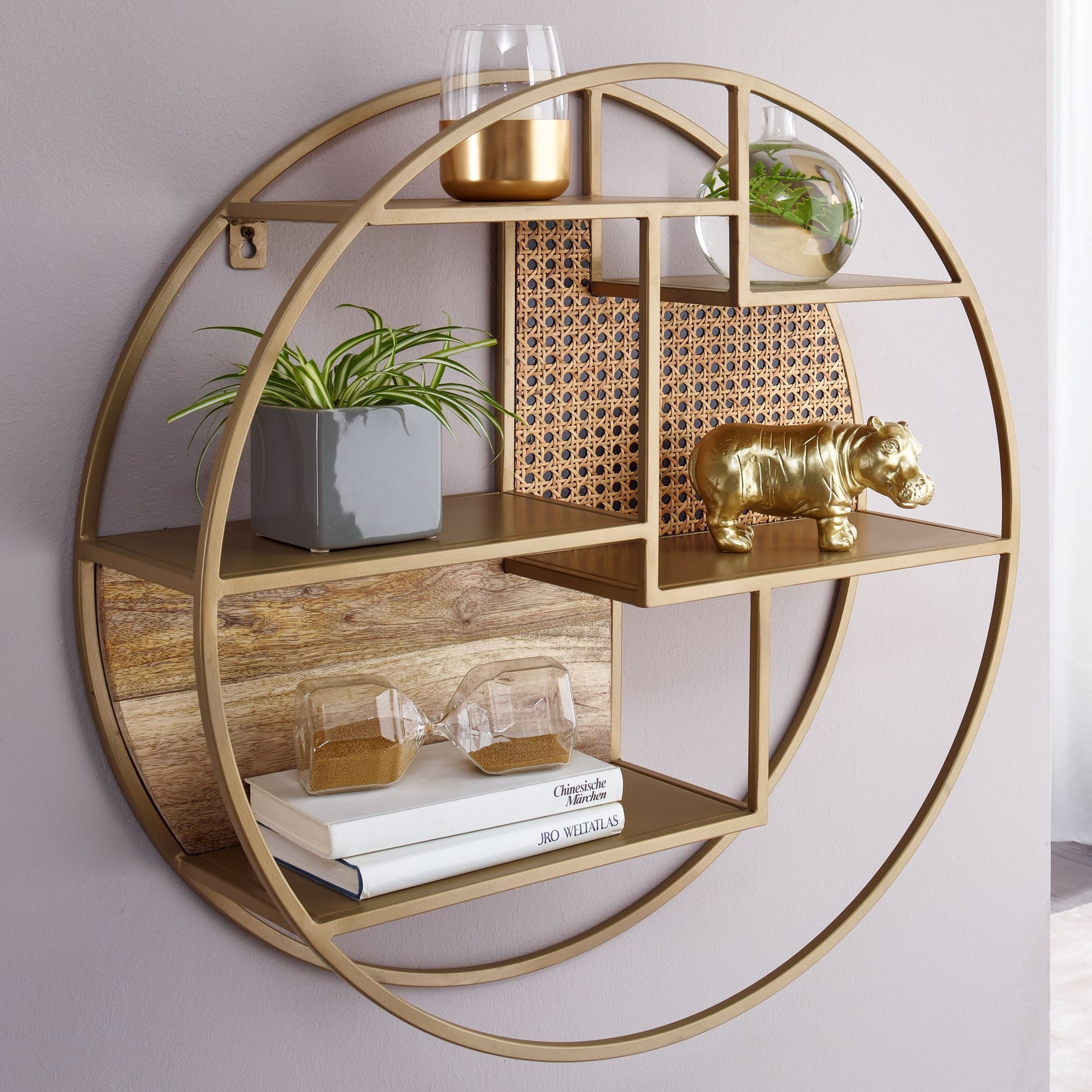 FINEBUY Wandregal FB71439, 62x62x17cm Hängeregal Massivholz günstig online kaufen