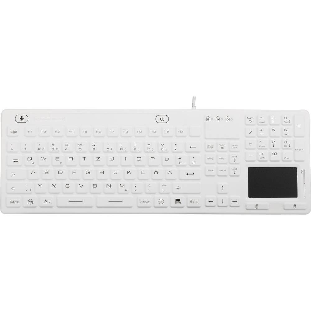 Renkforce Industrielle staub- und spritzwassergeschützte USB-Tastatur RF-4222503 Tastatur (Spritzwassergeschützt, Staubgeschützt, Touch-Oberfläche)