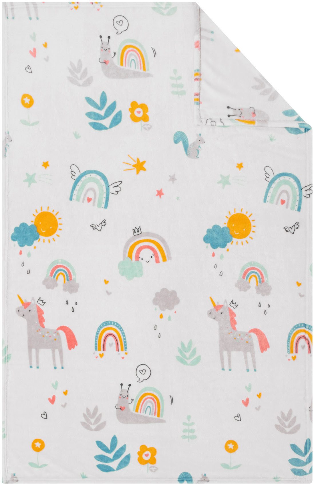 Kinderdecke Flanellfleecedecke s.Oliver Junior Einhorn, s.Oliver, mit kunterbunten Motiven