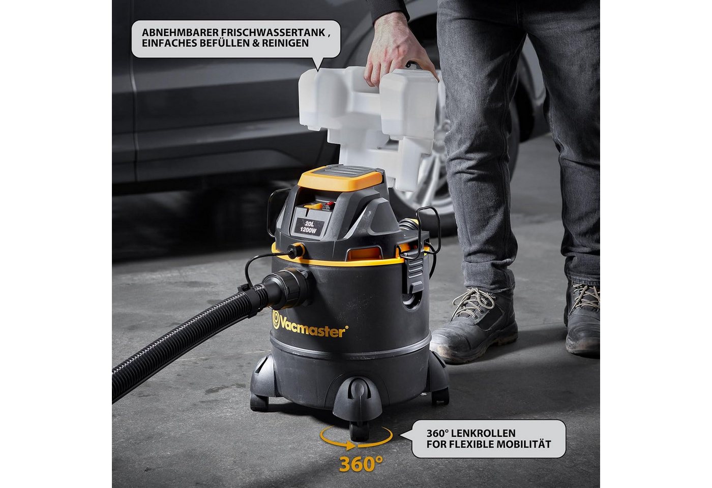 Vacmaster Teppichreinigungsgerät 3-in-1 Waschsauger Nass-Trockensauger & Teppichreinigungsmaschine, 1200 W, mit Dual-Tank, Sprühex-Bodenreiniger für Hartböden, Teppiche & Polster