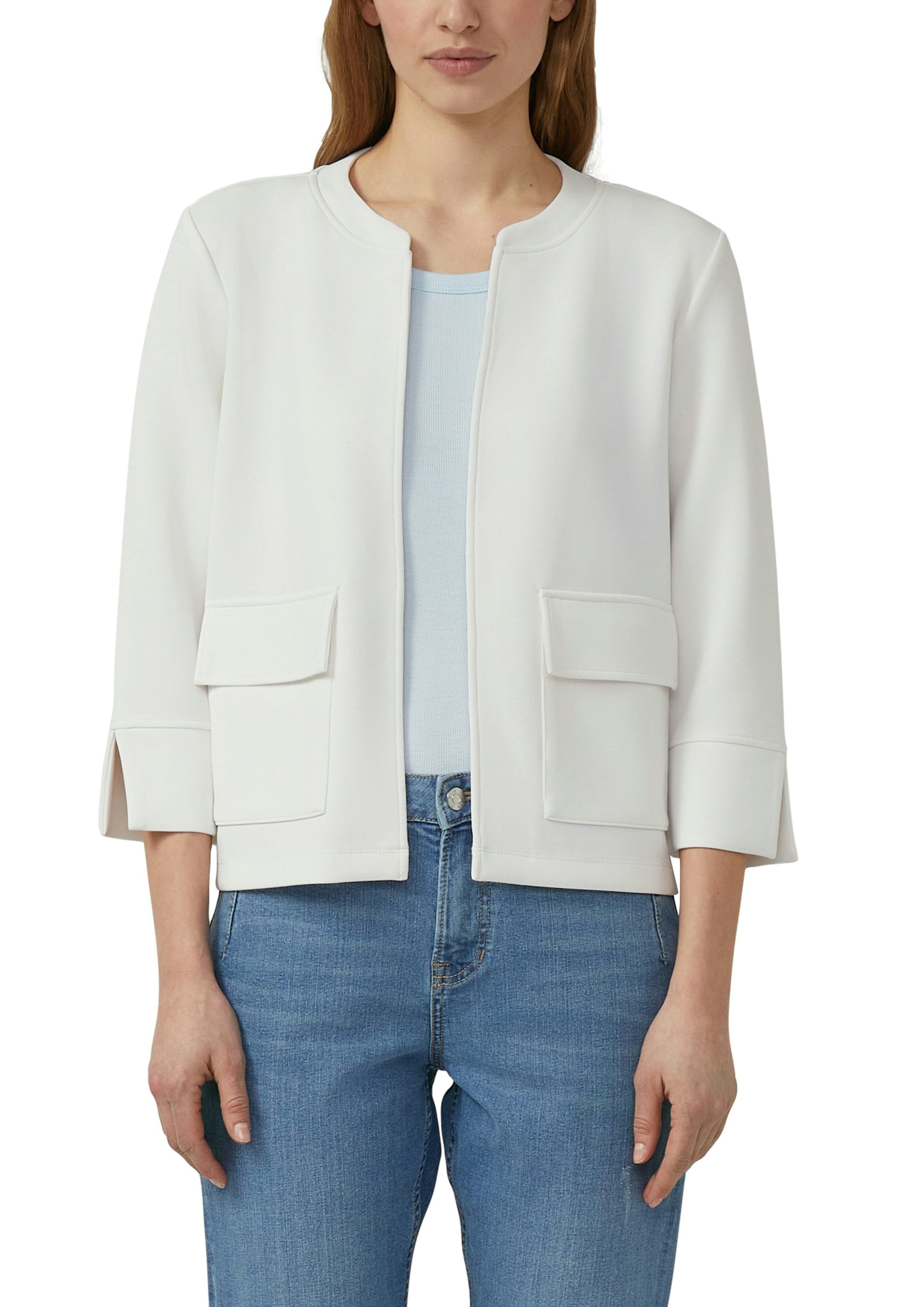s.Oliver Sweatjacke Kurze Sweatjacke ohne Verschluss