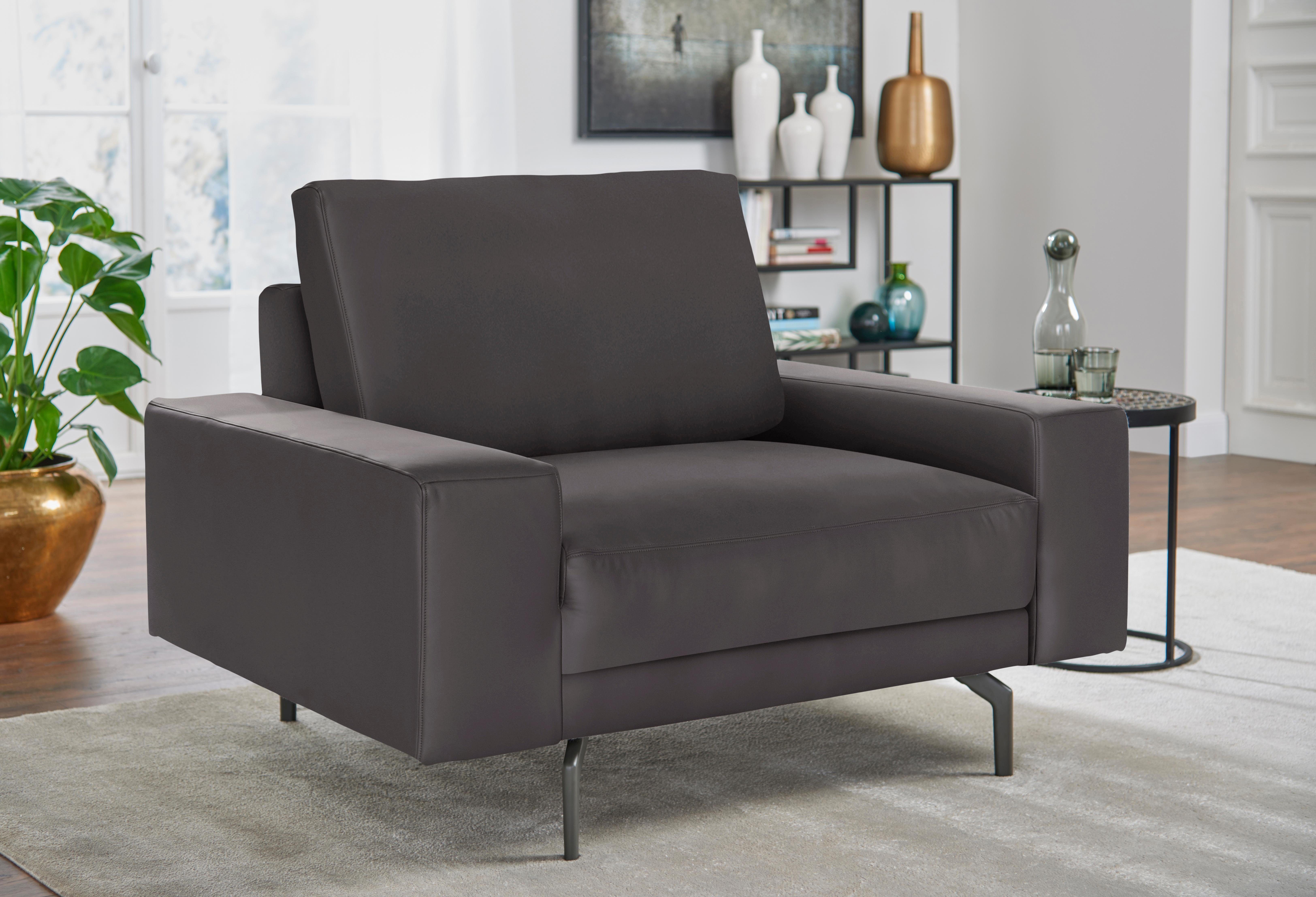 Creation BY ROLF BENZ Sessel CR.450, Designsessel, Loungesessel, Armlehne breit niedrig, Alugussfüße in umbragrau, Breite 120 cm