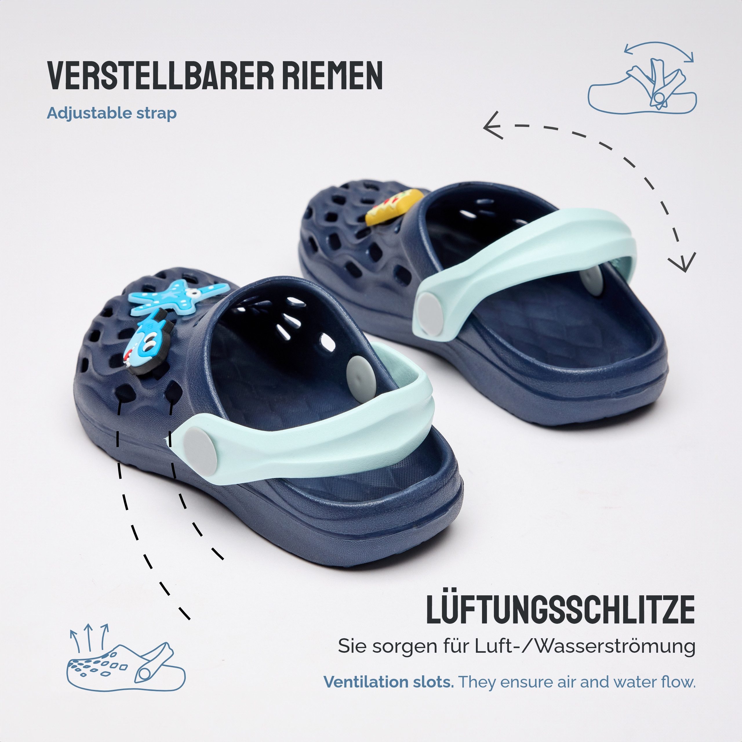 Ladeheid Kinder leichte EVA Clogs Gartenclogs Gartenschuhe LACA15 Clog