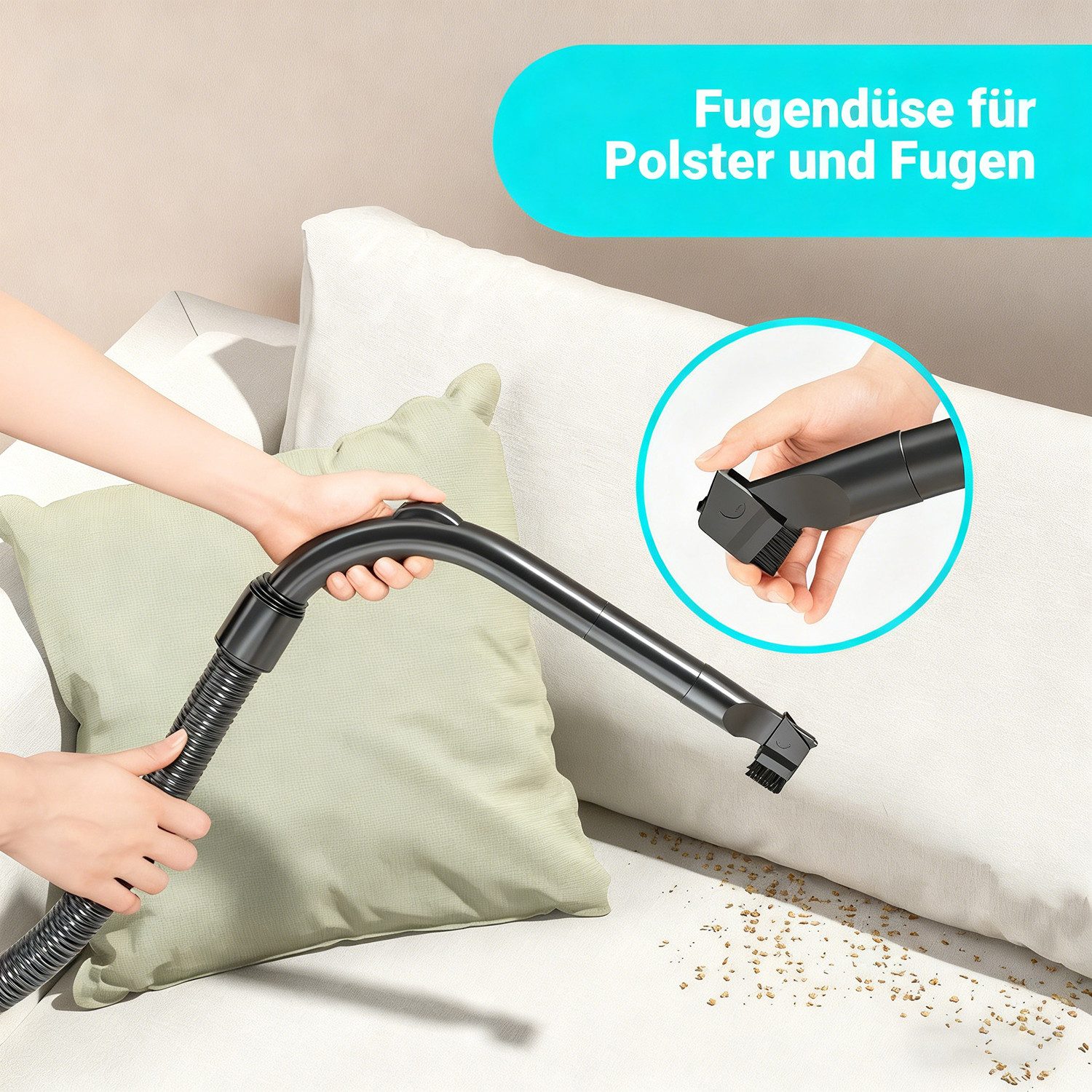 wohnTRAUM24 Bodenstaubsauger Staubsauger mit Beutel, Bodenstaubsauger für alle Bodenbeläge, beutellos, Leicht und tragbar,Starke Saugkraft,Betriebsgeräusch unte – Bild 4 von 5