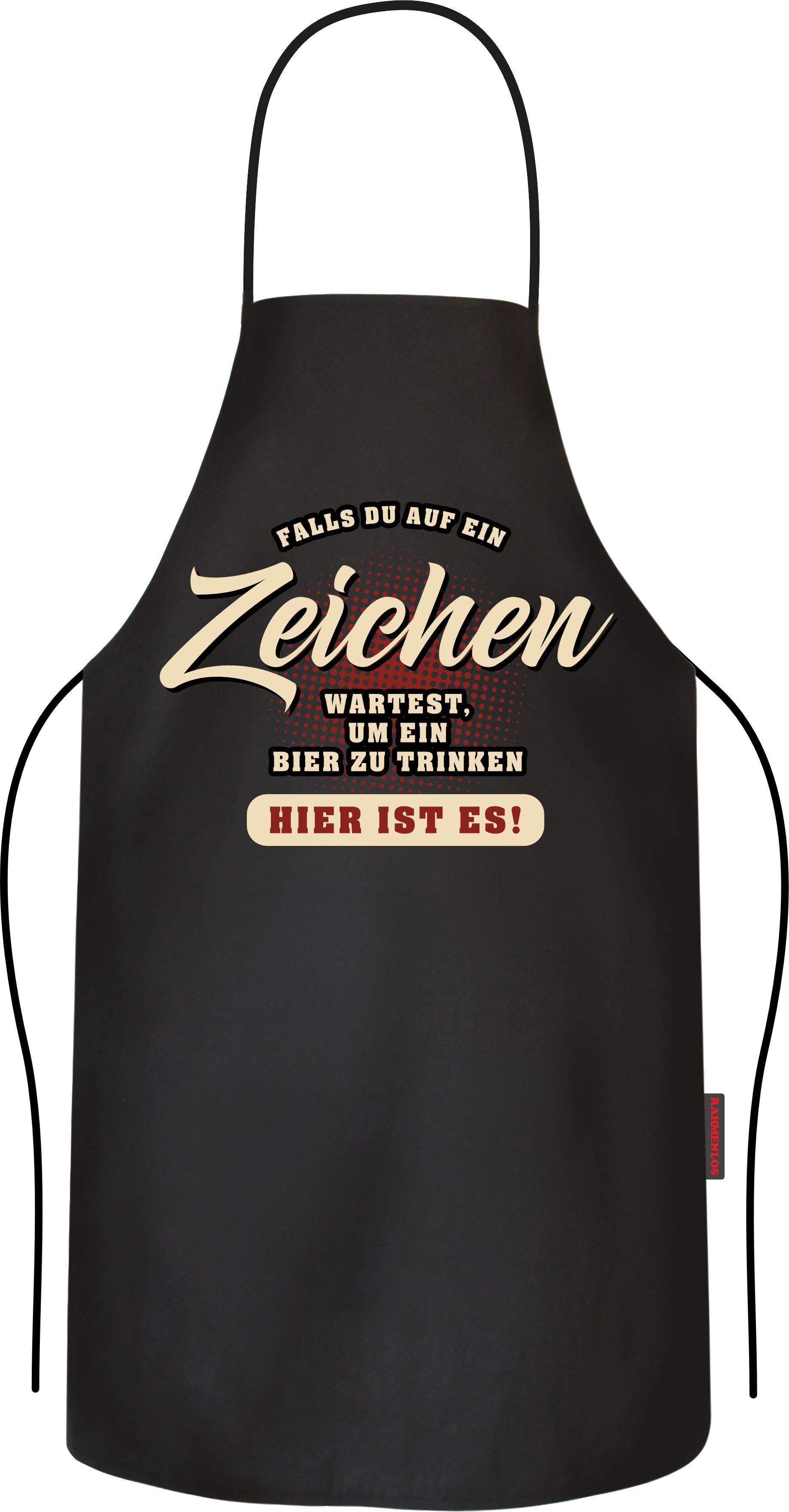 RAHMENLOS® Grillschürze Kochschürze Küchenschürze als Geschenk für Männer: Ein Zeichen