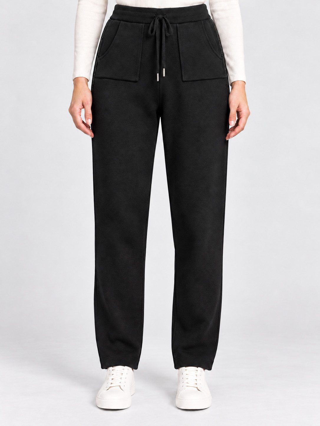 Passioni Strickhose Straight Fit mit Tunnelzug