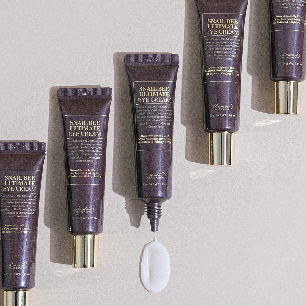 Benton Augencreme SNAIL BEE ULTIMATE EYE CREAM, glättet feine Linien und beugt neuen Fältchen vor