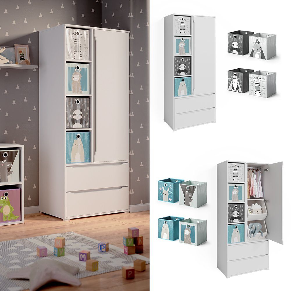 Vicco Kleiderschrank Ruben, Weiß, 80 x günstig online kaufen