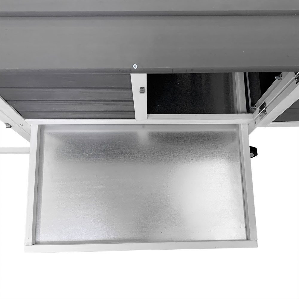 HOME DELUXE Hühnerstall aus Holz FERA 224 x 107 cm, integrierter Auslauf, herausziehbare Kotwanne, Nistkasten, Hühnerhaus