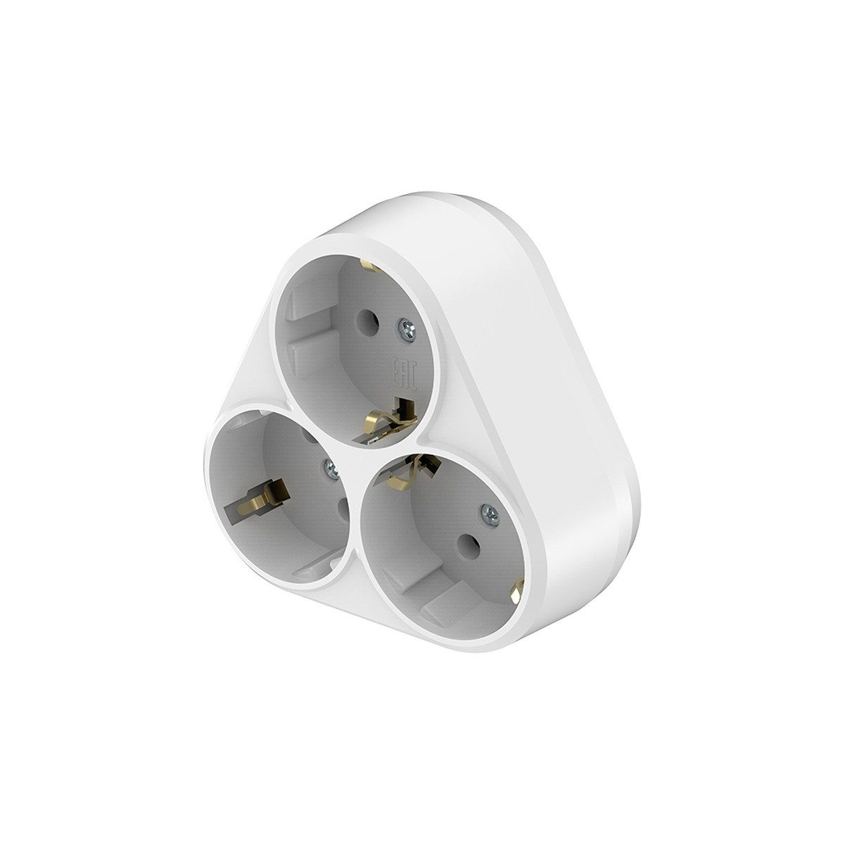 Braytron 3Fach Steckdosenadapter Mehrfachsteckdose ohne Kabel Steckdosenleiste Mehrfachsteckdose 3-fach (Rechteckige Form mit Kindersicherung), Kompakte Bauform, mit oder ohne Kindersicherung
