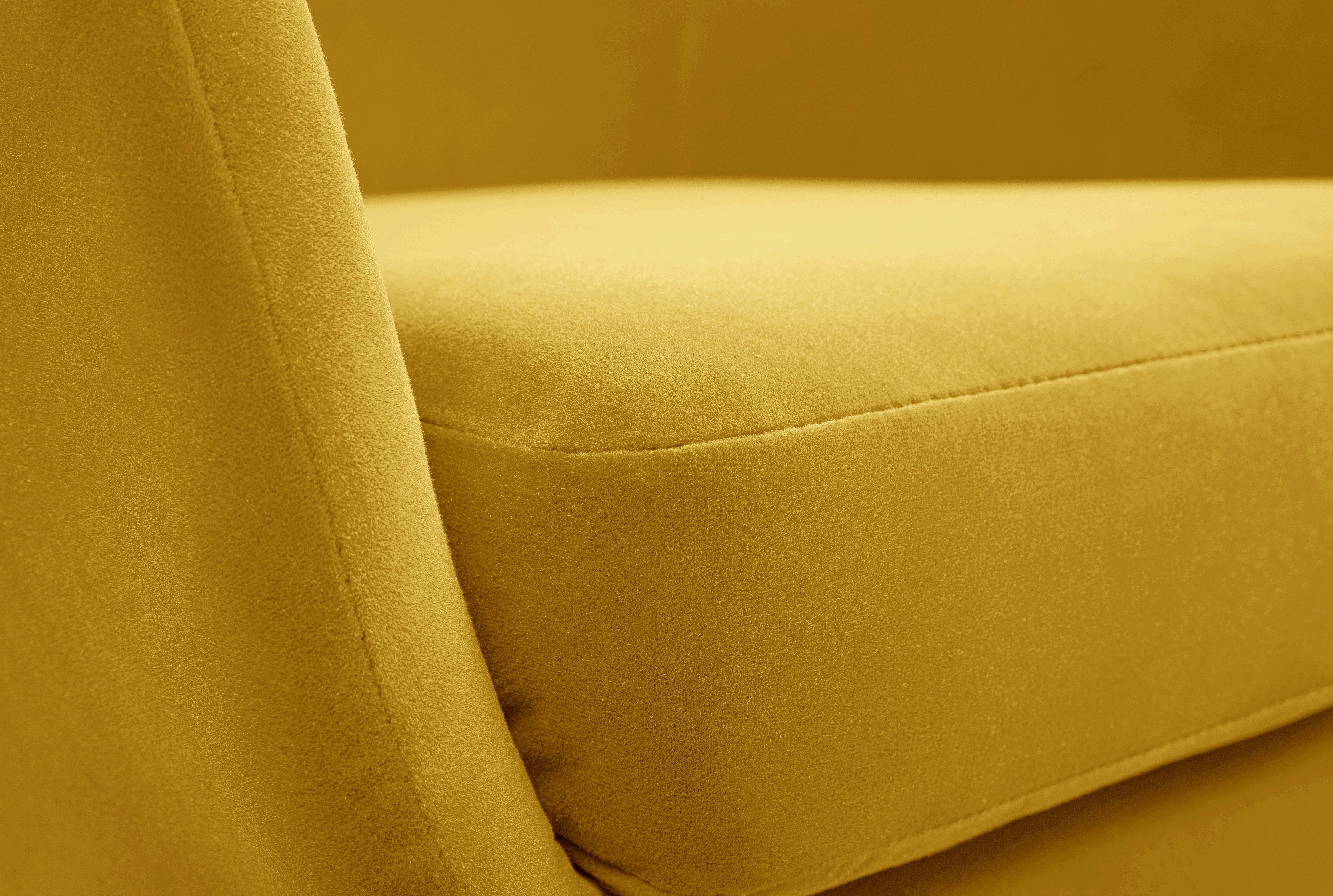 Goldstoff Sessel Polstersessel Wohnzimmer mit PUR-Schaum & gepolsterter Rückenlehne (Relaxsessel Einzelstück, 1-St., Polstersessel Komfortzone), Lesesessel Komfortsessel für Wohnbereich mit bequemer Polsterung