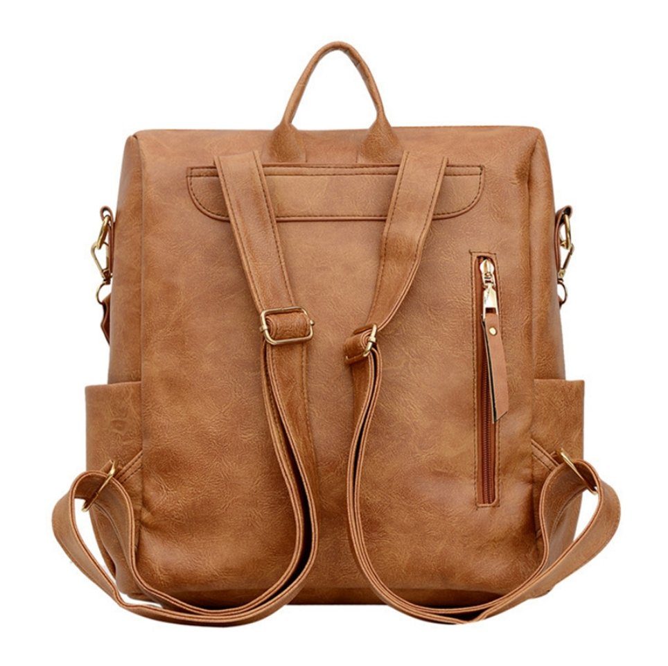 WISHDOR Rucksack cm, Teenager Jungen Tasche, Reiserucksack für rucksack Schultertasche, Herren Reisen Damen Schule Notebook Business 33x36x15 Laptop Khaki Rucksack, (Kunstleder Schulrucksack Freizeit Arbeit Vintage), Laptoprucksack