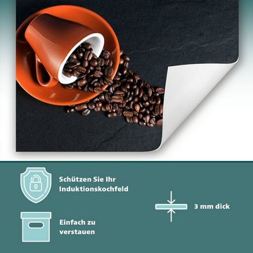 Decorwelt Herd-Abdeckplatte Herdabdeckplatte Kunststoff Aufrollbare Matte Küche Kaffee Schwarz, (60x52, 1 tlg), für alle Herdarten excl. Gasherde