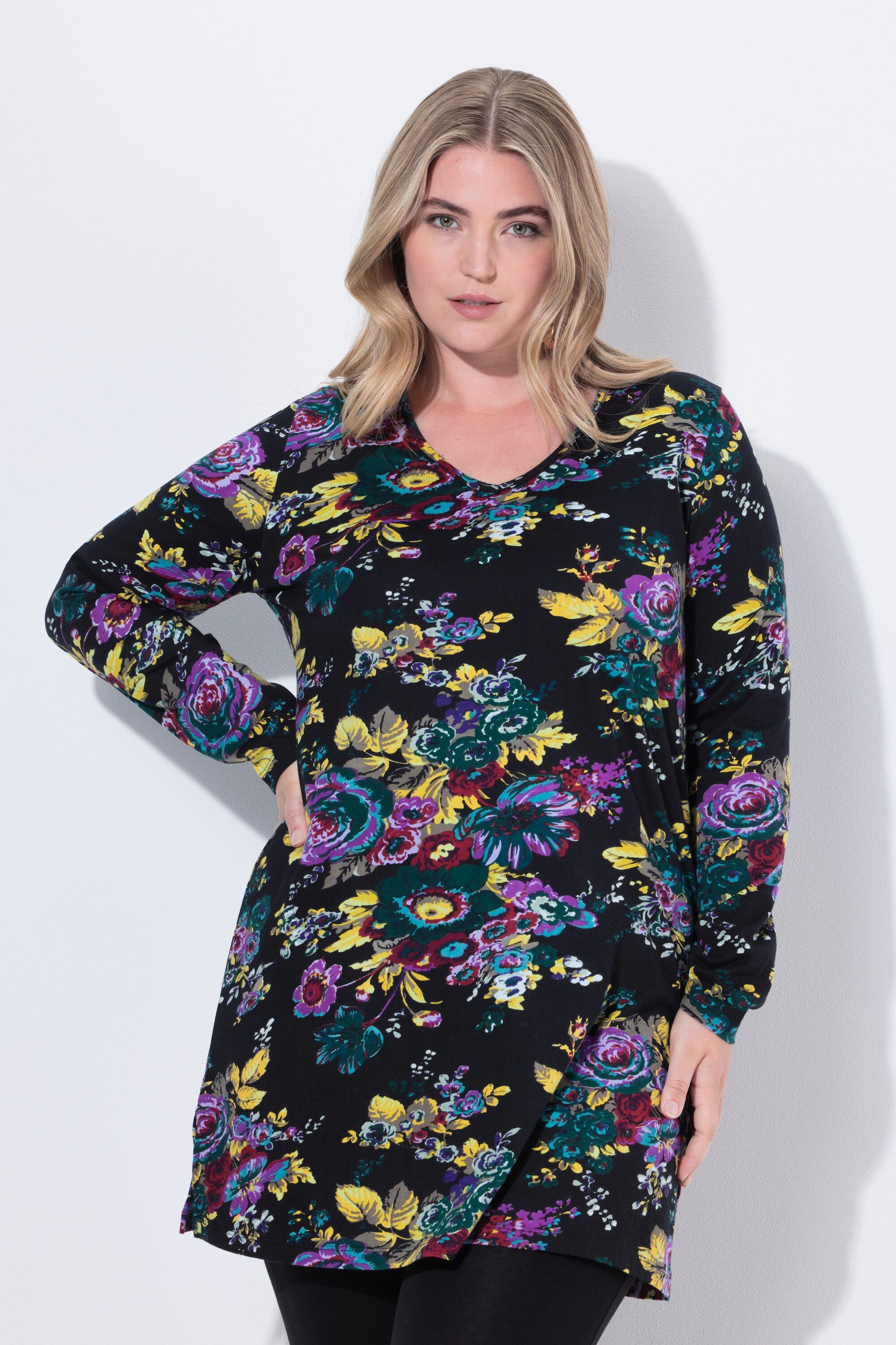 Ulla Popken Longshirt Longshirt Blüten A-Linie günstig online kaufen