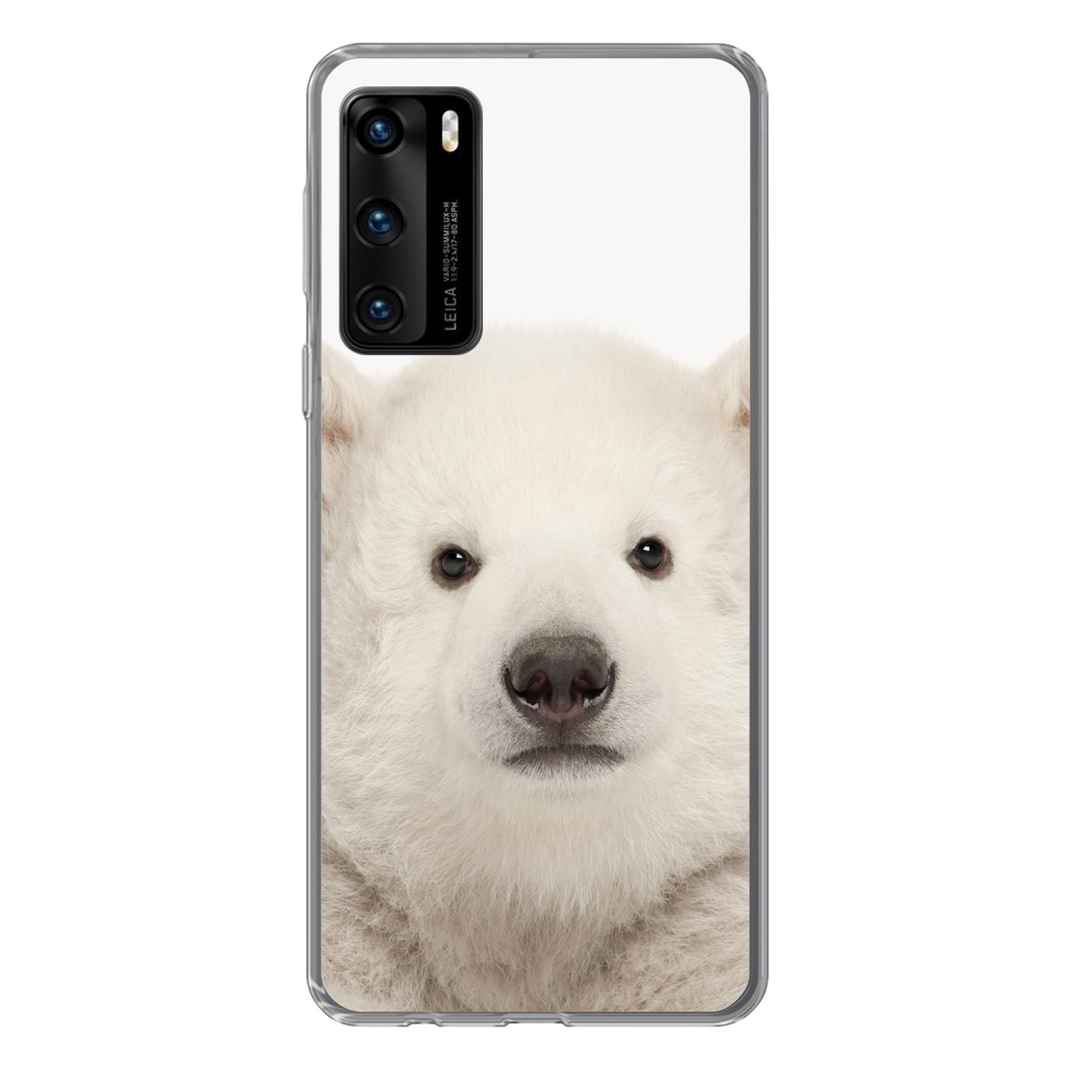 MuchoWow Handyhülle für Huawei P40 Eisbär - Tiere - Weiß - Kinder - Jungen - Mädchen, Handy Case, Silikon, Bumper Case Dünn