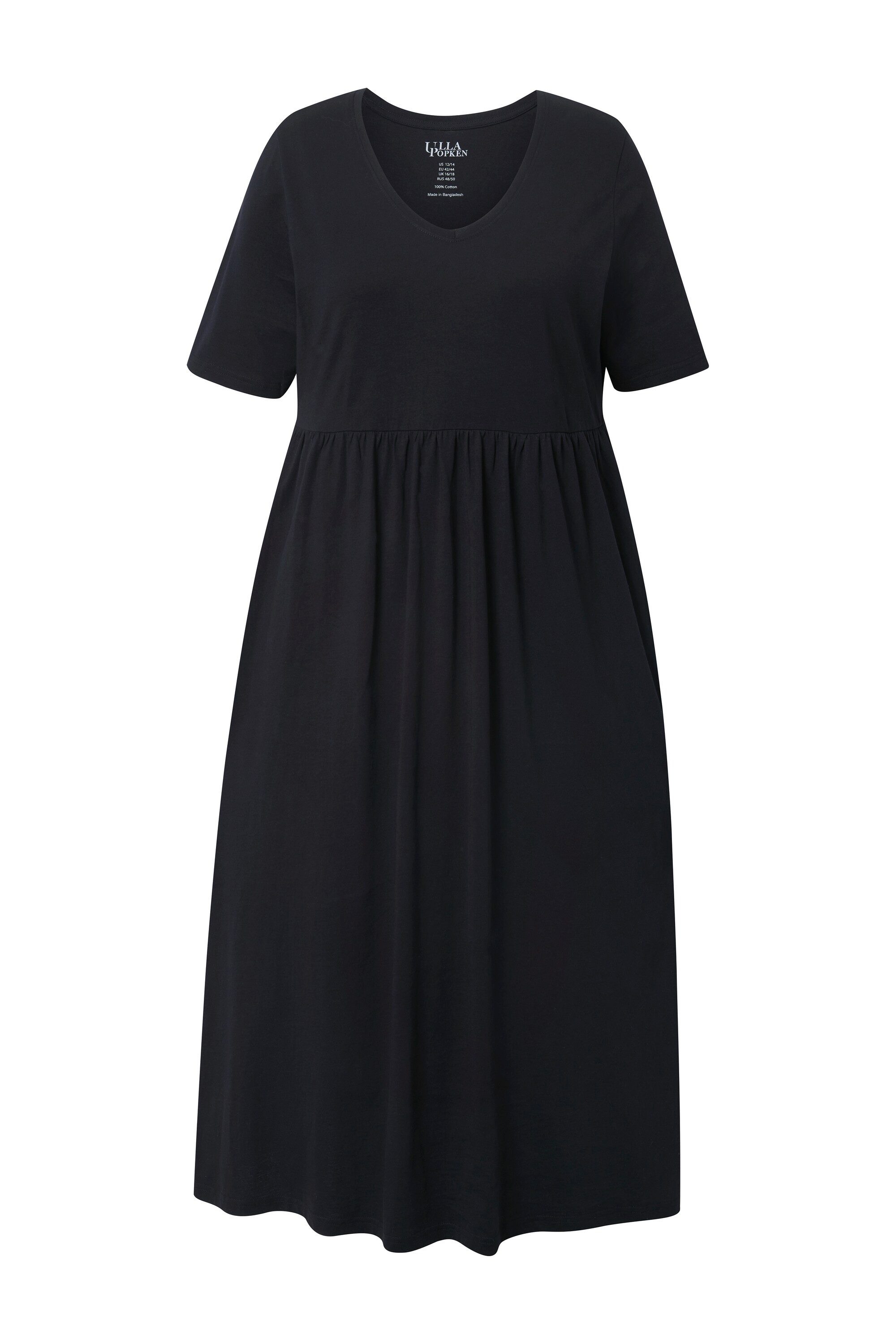 Ulla Popken Maxikleid Maxikleid A-Linie V-Ausschnitt günstig online kaufen