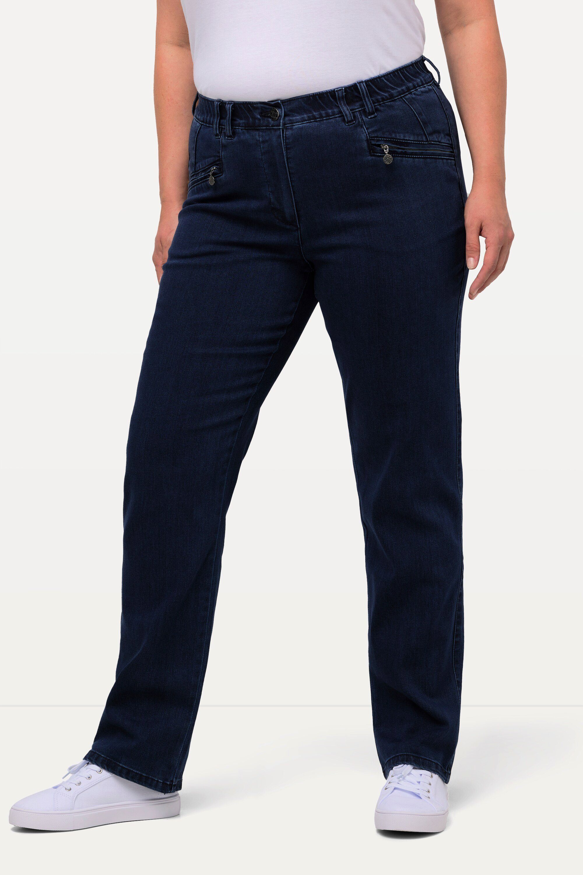 Ulla Popken Regular-fit-Jeans Jeans Mony konisches Bein Reißverschlusstaschen