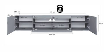 Interdesign24 Lowboard Sochi, Anthrazit HG Lack Breite 180cm