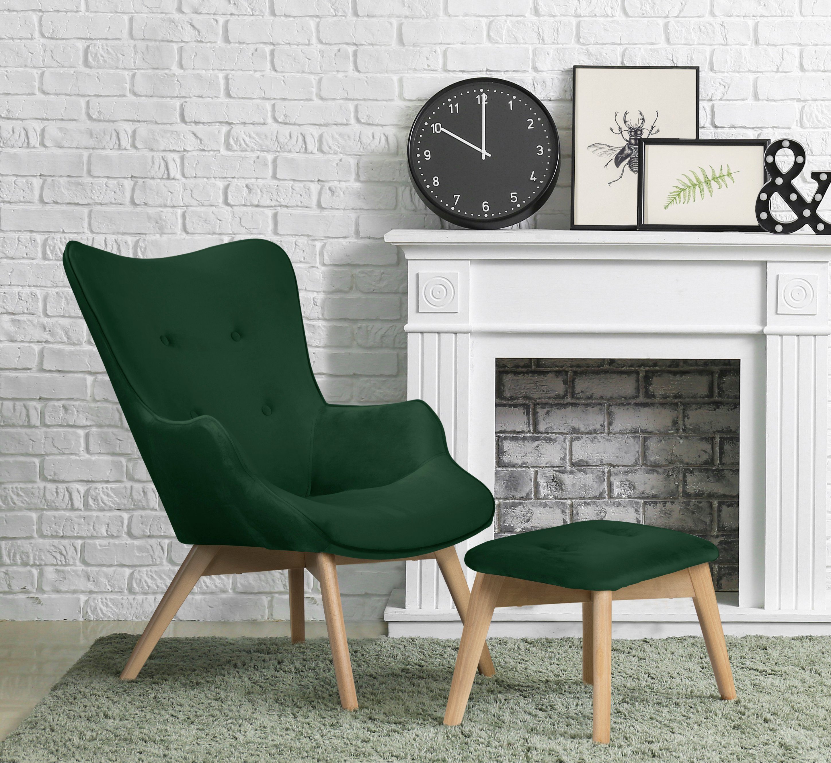 Home affaire Кресла Nicko, wahlweise mit und ohne Hocker