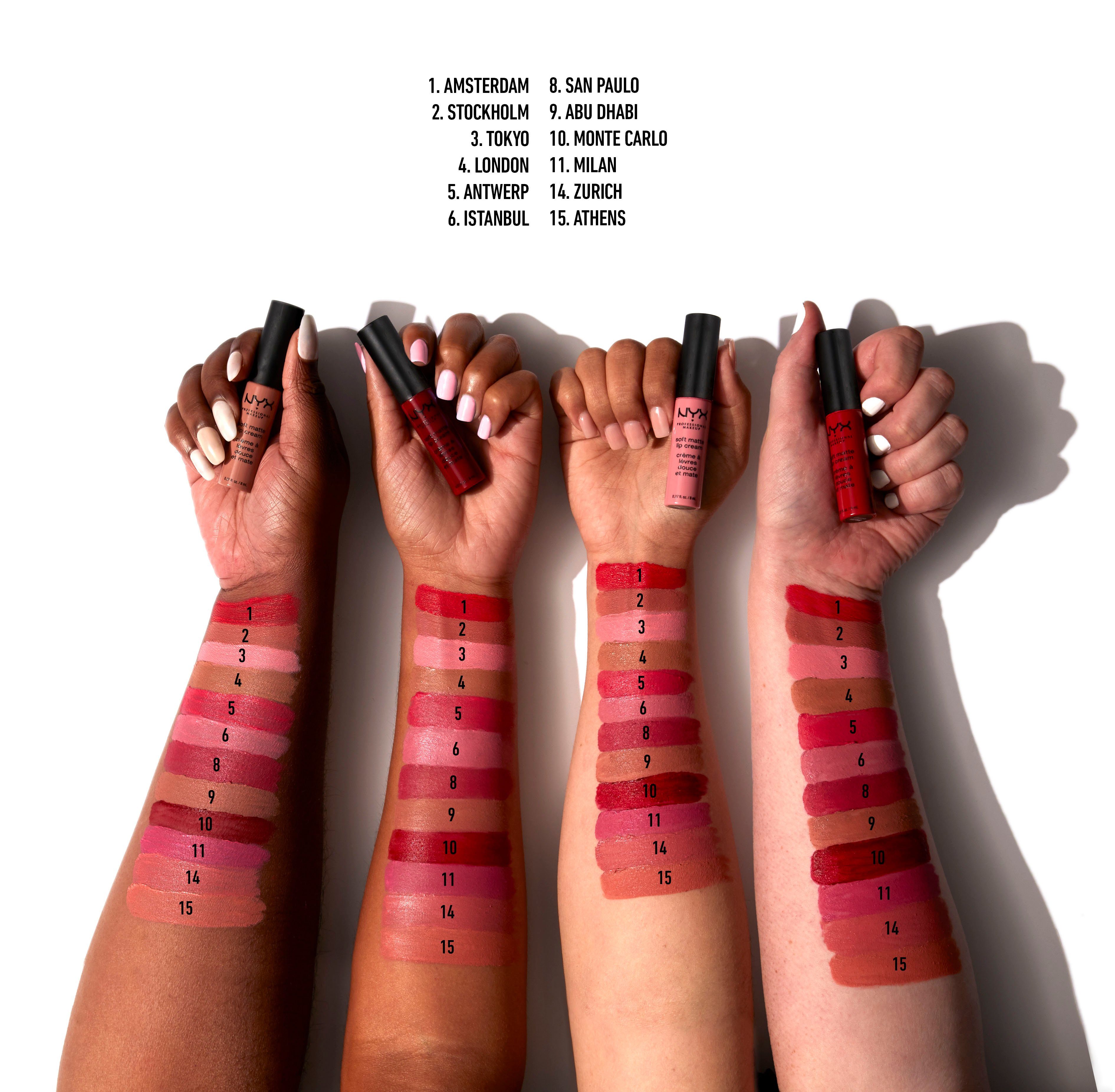 NYX PROFESSIONAL MAKEUP Lippenstift SOFT MATTE LIP CREAM, leichter, cremiger Lippenstift und mattem Finish