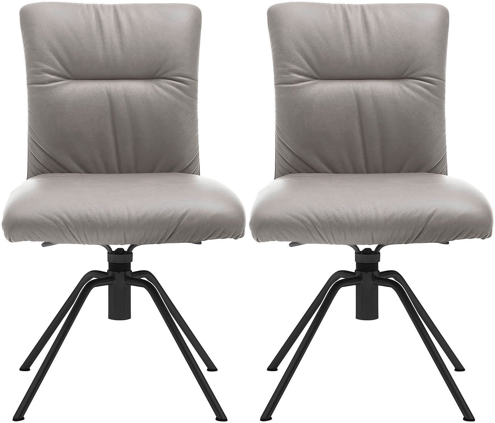 Musterring Polsterstuhl Helmond 6600 (Set, 2 St), Gestell schwarz, drehbar, besonders leger gepolster, ohne Armlehne