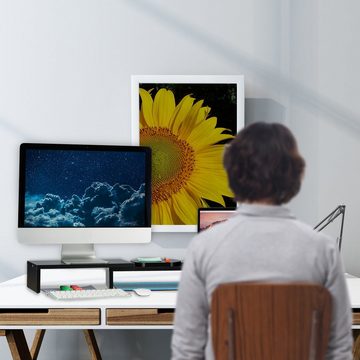 relaxdays Schwarzer Monitorständer für 2 Monitore Monitorständer