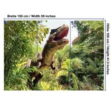 wandmotiv24 Fototapete T-Rex Dinosaurier Wald, glatt, Wandtapete, Motivtapete, matt, Vliestapete