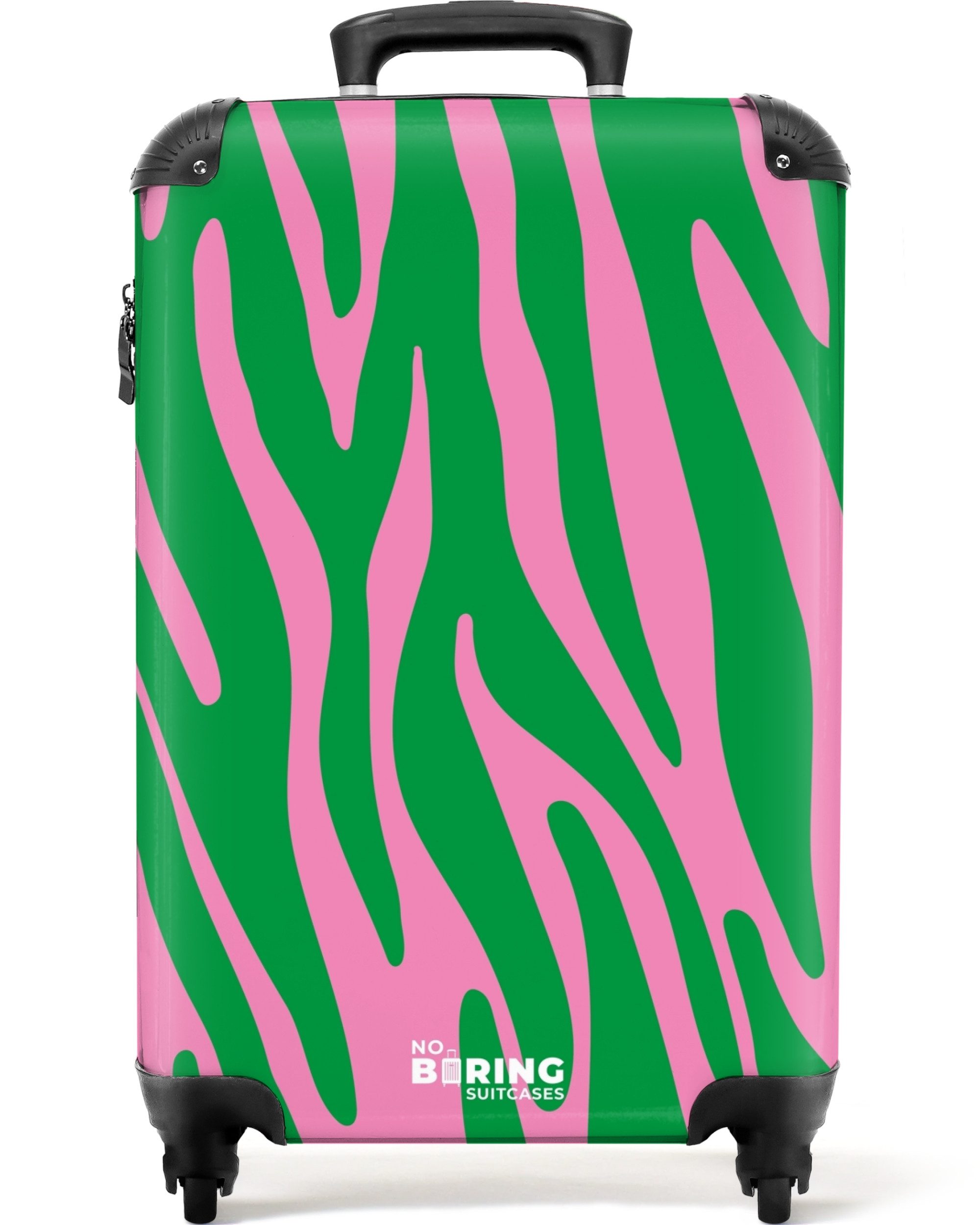 NoBoringSuitcases.com© Hartschalen-Trolley Grüner und rosa Zebramuster günstig online kaufen