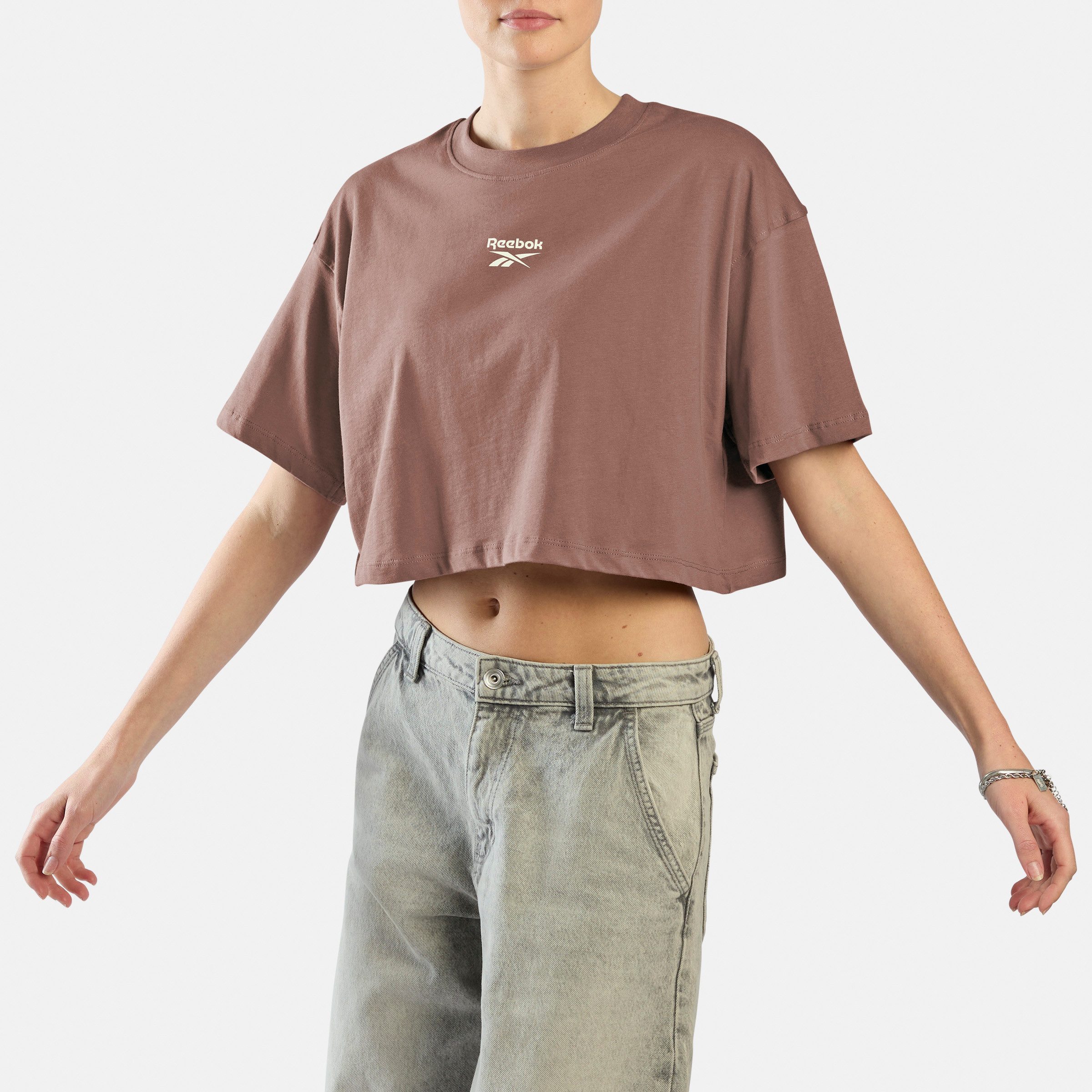 Reebok T-Shirt ID CROPPED BOX FIT T-SHIRT mit Rundhalsausschnitt, sportlicher Stil, T-Shirt-Schnitt