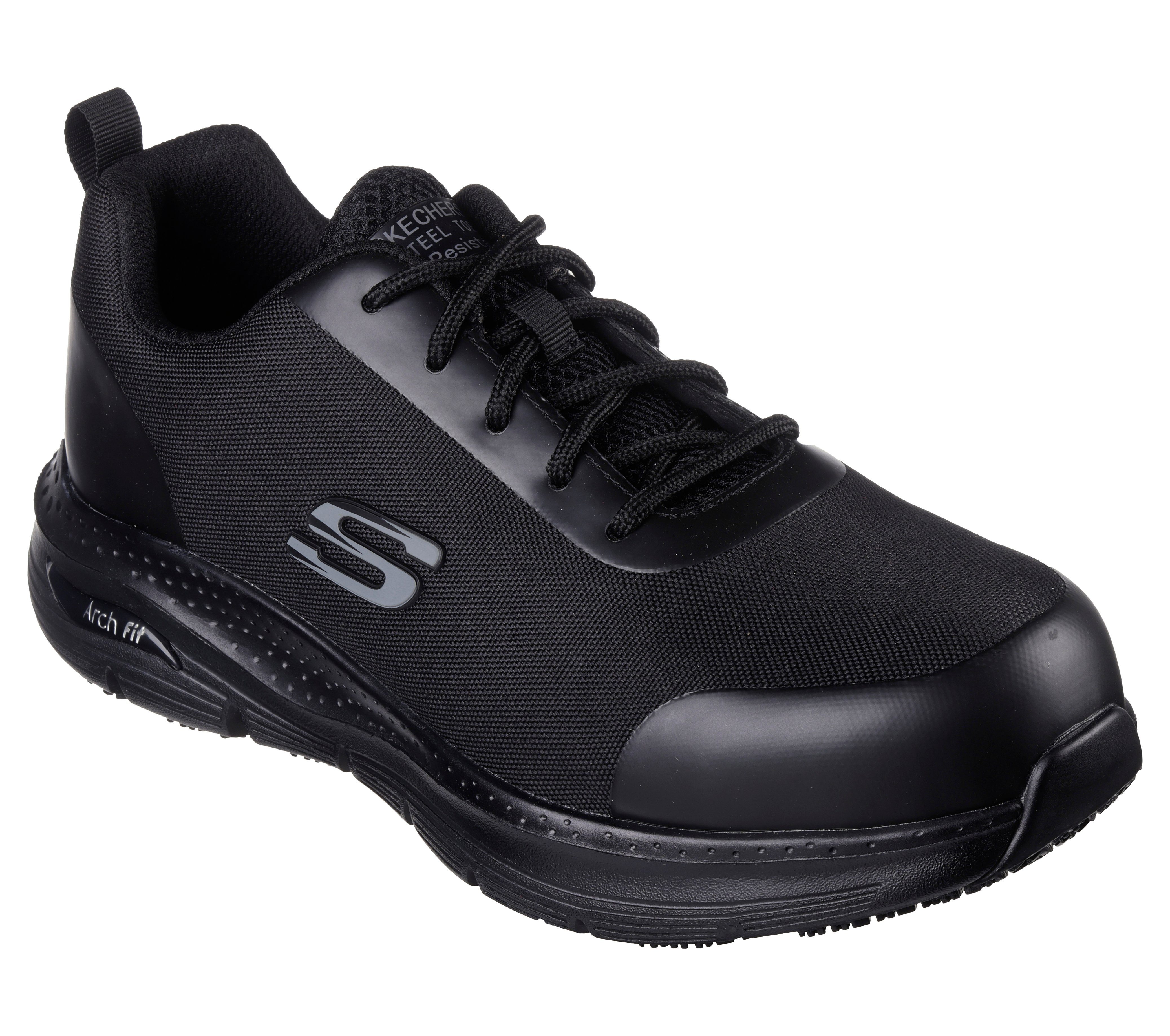 Skechers Arbeitsschuhe Herren S3 SRC ESD - Arch Fit Sr Ringstap Sneaker Sicherheitsschuh Herausnehmbare Innensohle - Fußgewölbeunterstützung, EN ISO 20345-2011