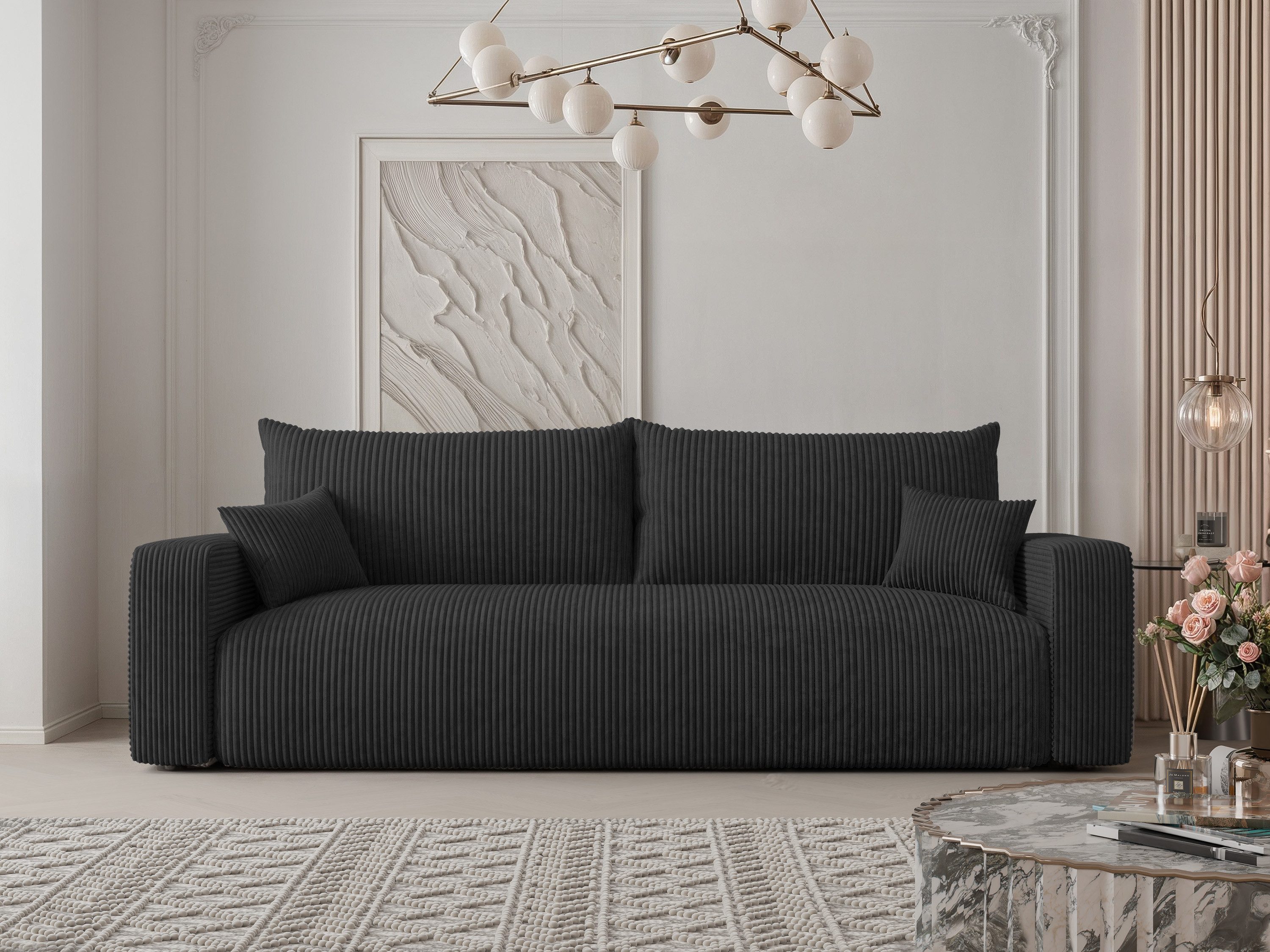 yourhouse24 Sofa PIANO (246 cm) – Mit Schlaffunktion, Bettkasten & abnehmbaren Bezügen, Seite universal