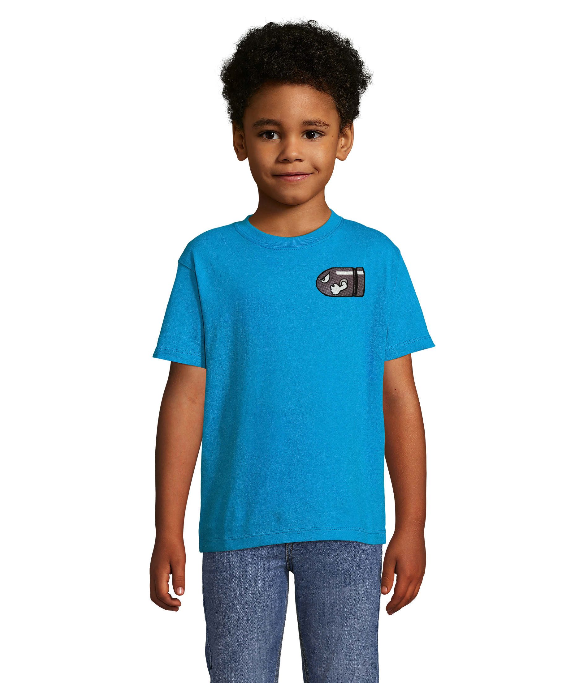 Blondie & Brownie T-Shirt Kinder T Shirt MarioRocket K Tee Gaming Patch Baumwolle Retrolook Kid (Einzelartikel) Mario Rocket K Tee Pixel Sprint Kids