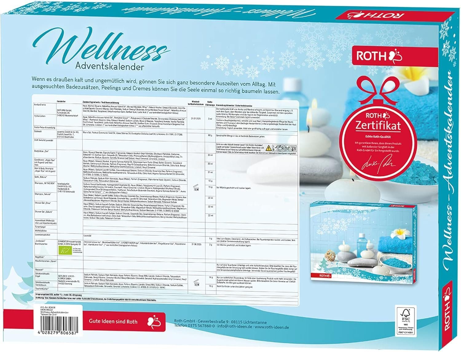 Adventszeit Zeit' Wellnessartikeln Nimm Dir 24 eine für Roth Adventskalender, entspannte mit