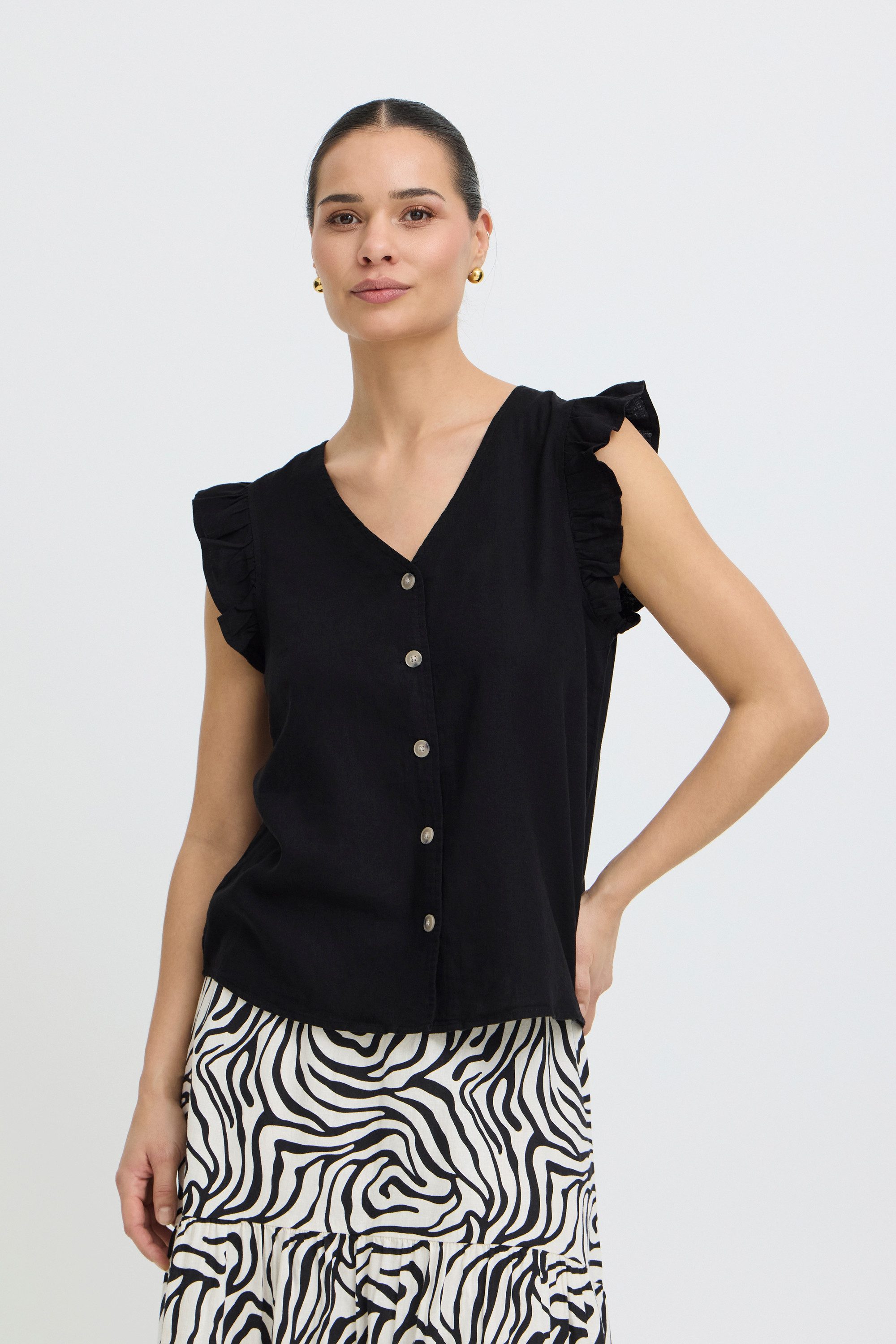 b.young Kurzarmhemd Kurzarm-Bluse BYFALAKKA