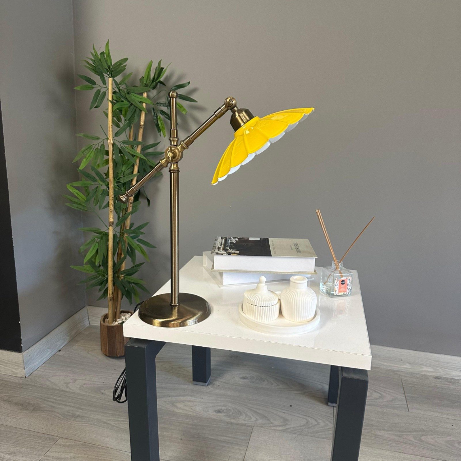 Bamyum Nachttischlampe Nachttischlampe mit Kabel Risso Metal, ohne Leuchtmittel