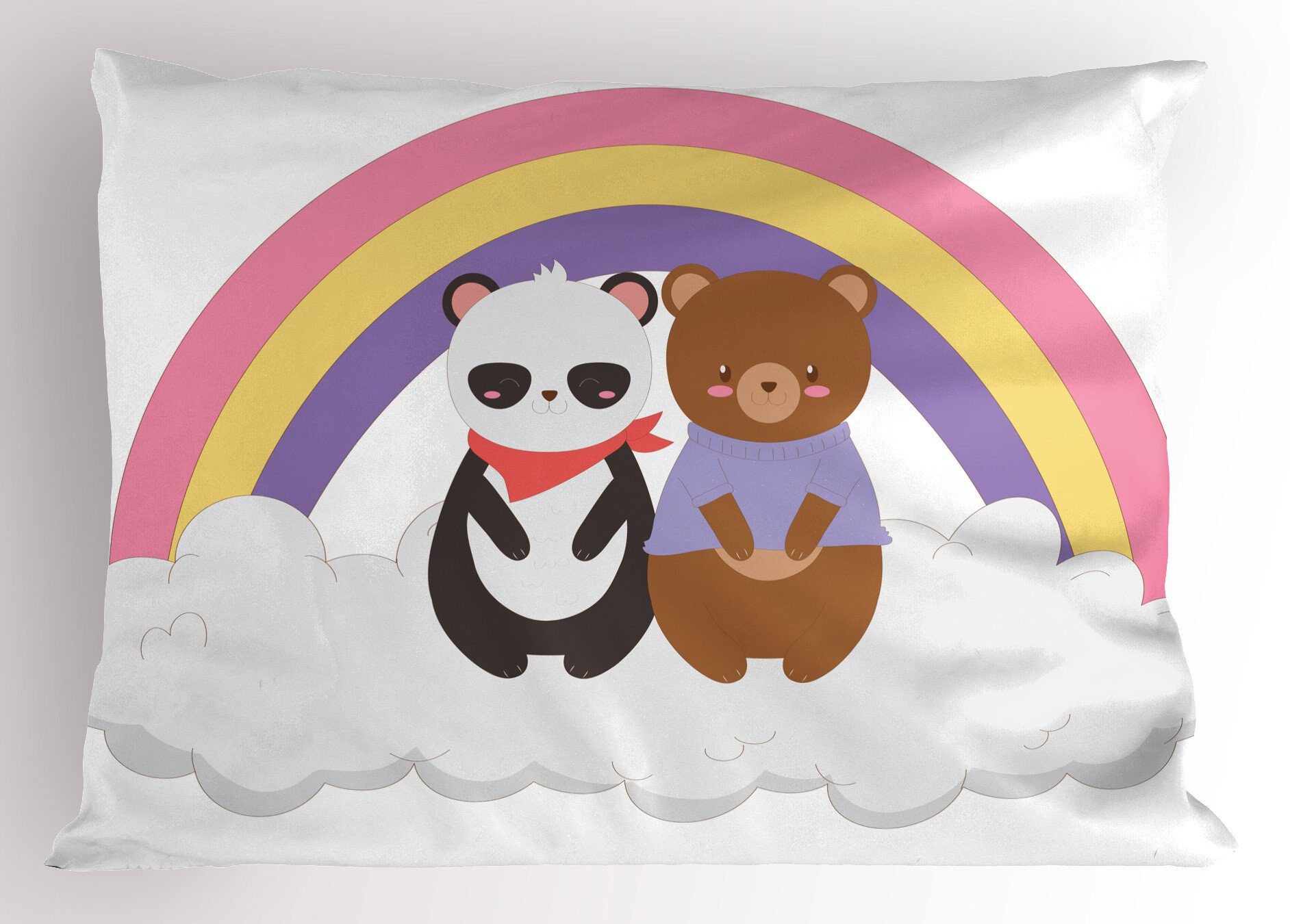Kissenbezüge Dekorativer Standard Size Zeichen auf Abakuhaus Kopfkissenbezug, Stück), Wolken Panda (1 Gedruckter