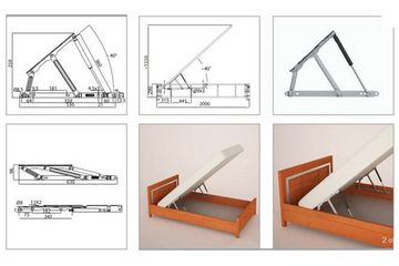 IHC Möbelbeschlag Gasdruckfeder Kompressionsfedern Gasdruckdämpfer Bett Klappenbeschlag (1 St)