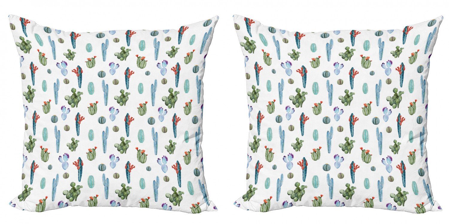 Kissenbezüge Modern Accent Doppelseitiger Digitaldruck, Abakuhaus (2 Stück), Kaktus Exotische Botanik Themed Muster